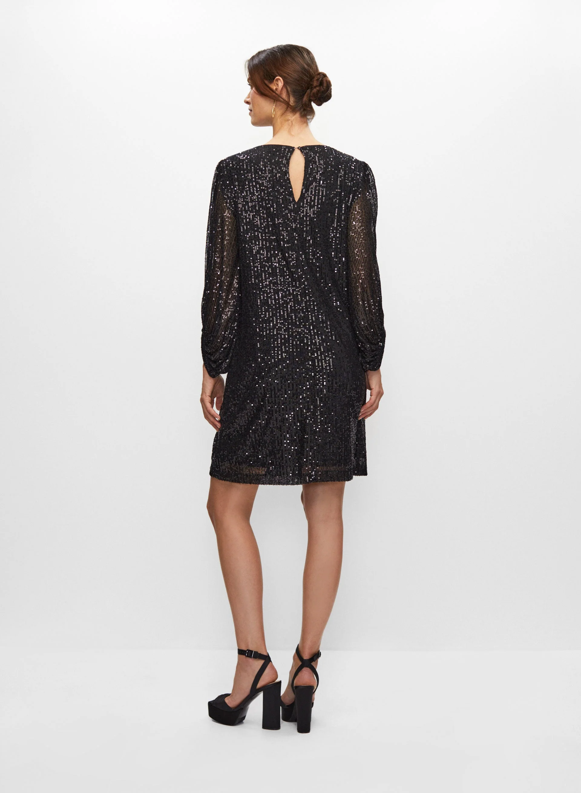 Bouffant Sleeve Sequin Dress - Image 4