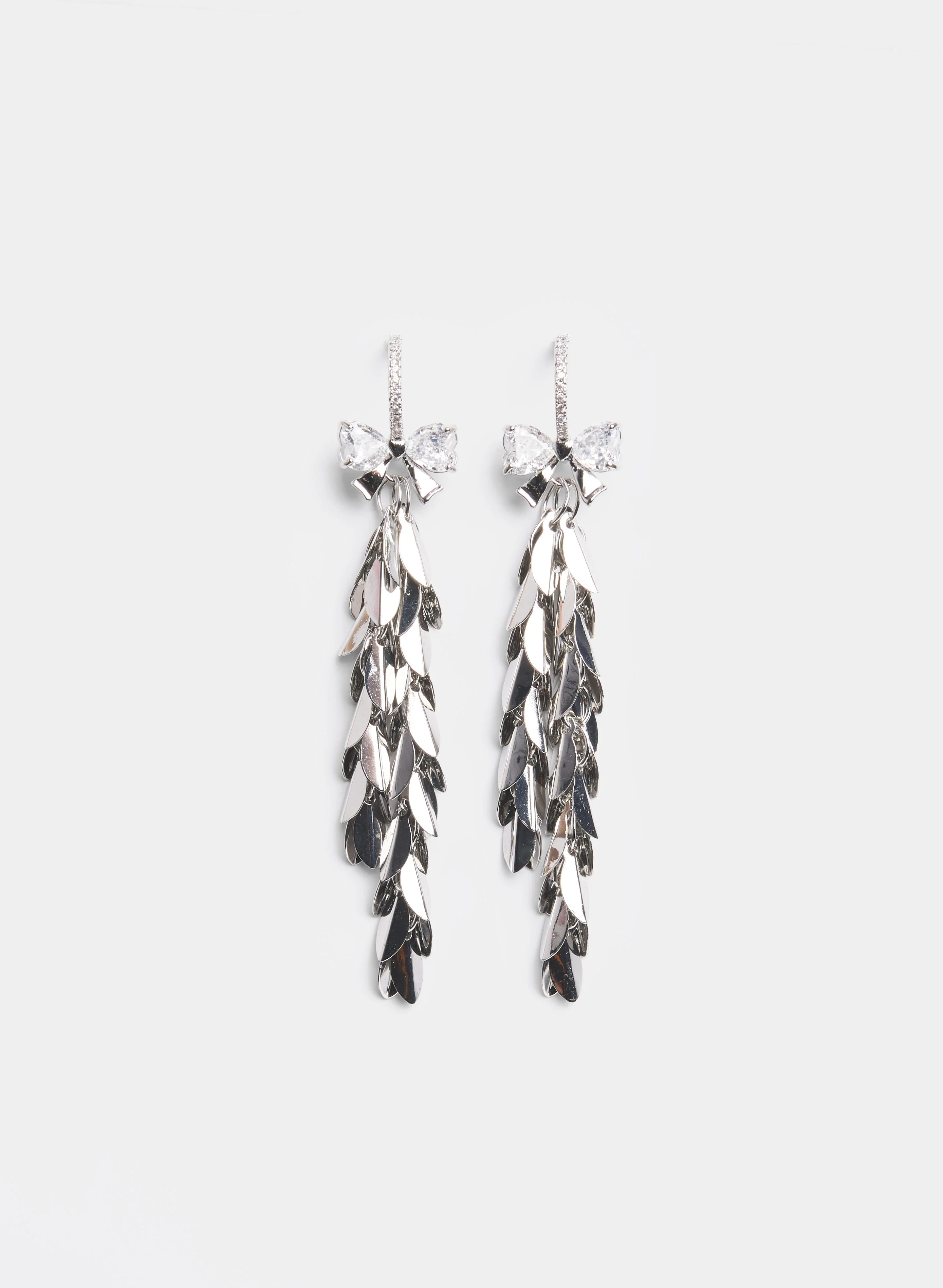 Bow Detail Cluster Drop Earrings