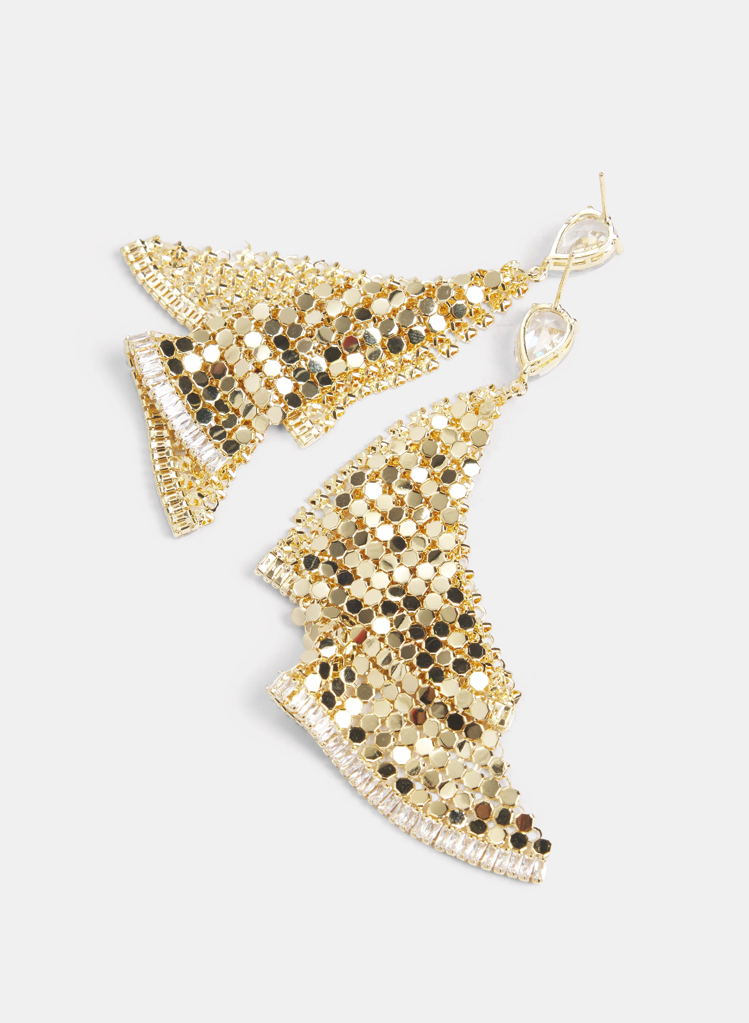Brass Mesh Earrings - Image 3