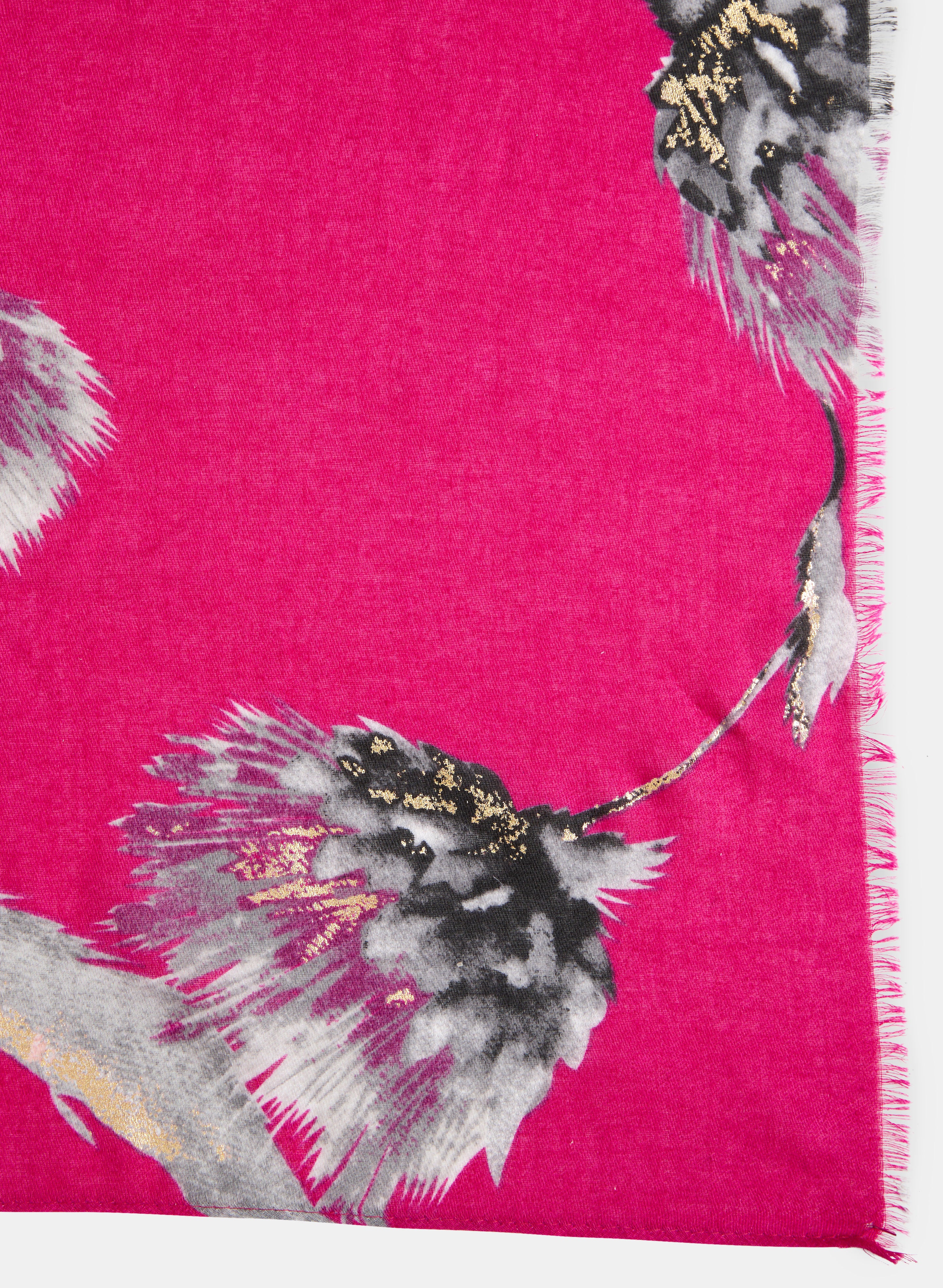 Bright Floral Oblong Scarf - Image 3