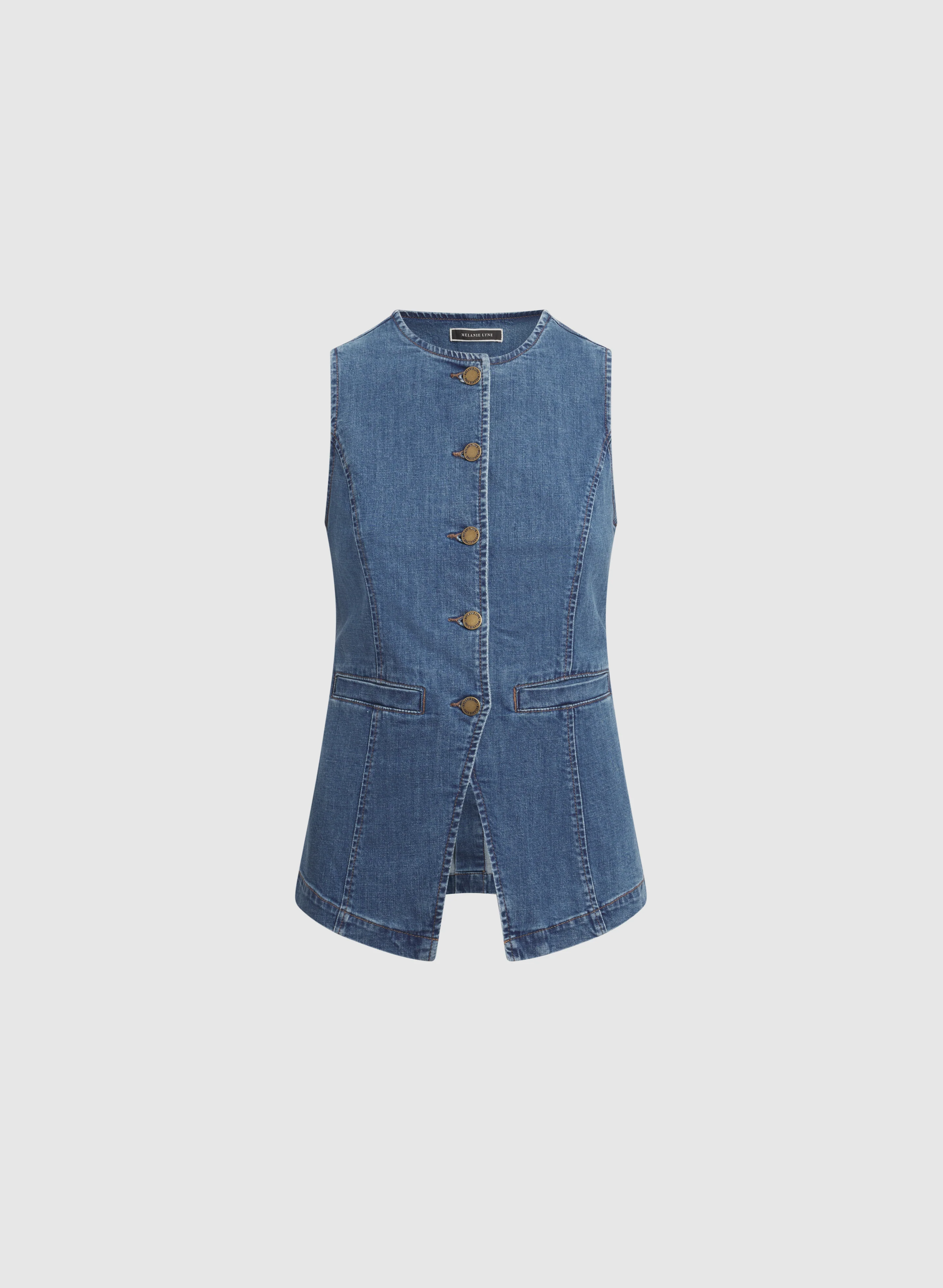 Button Denim Vest - Image 6