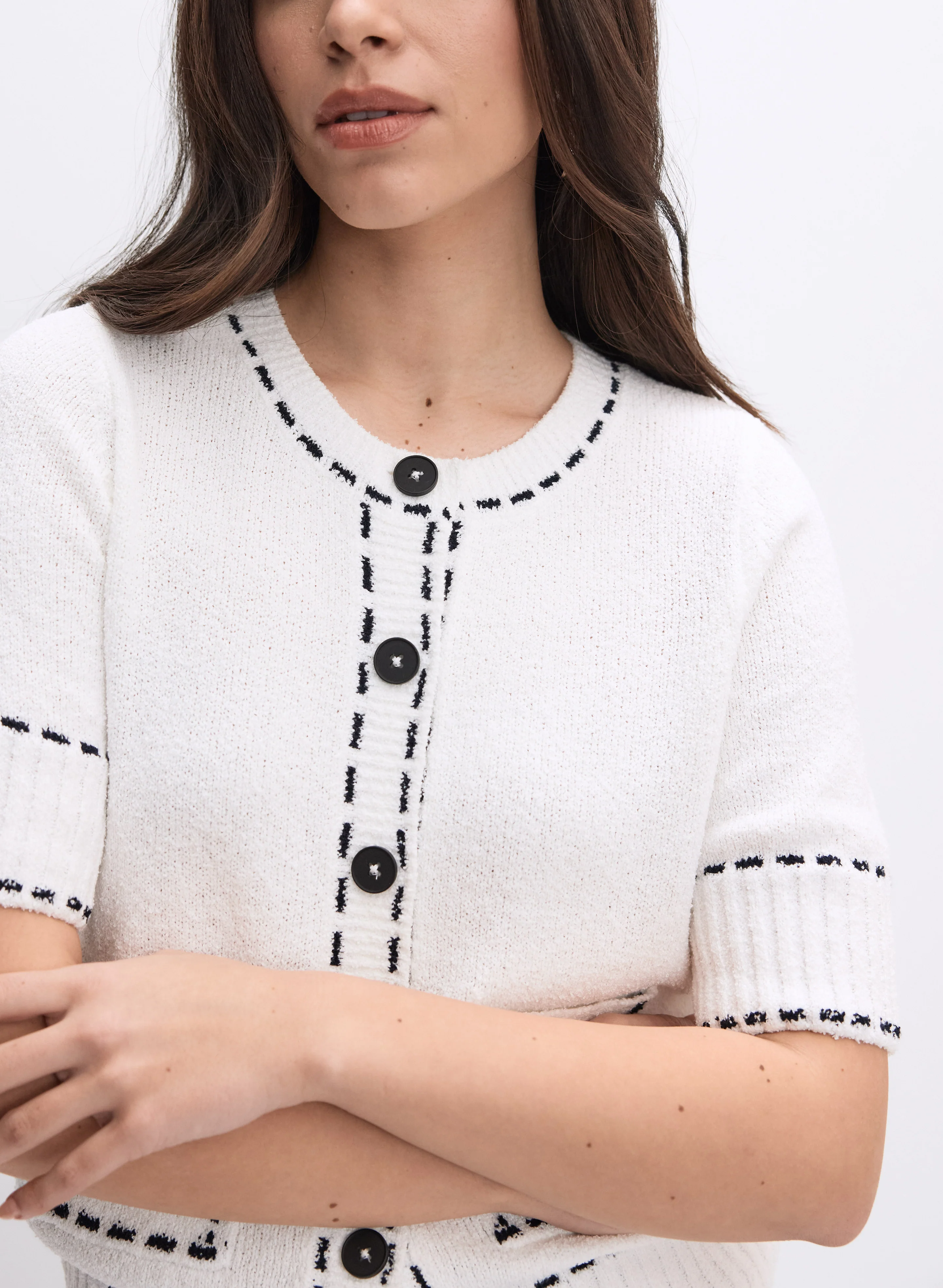 Contrast Button-Down Cardigan - Image 2