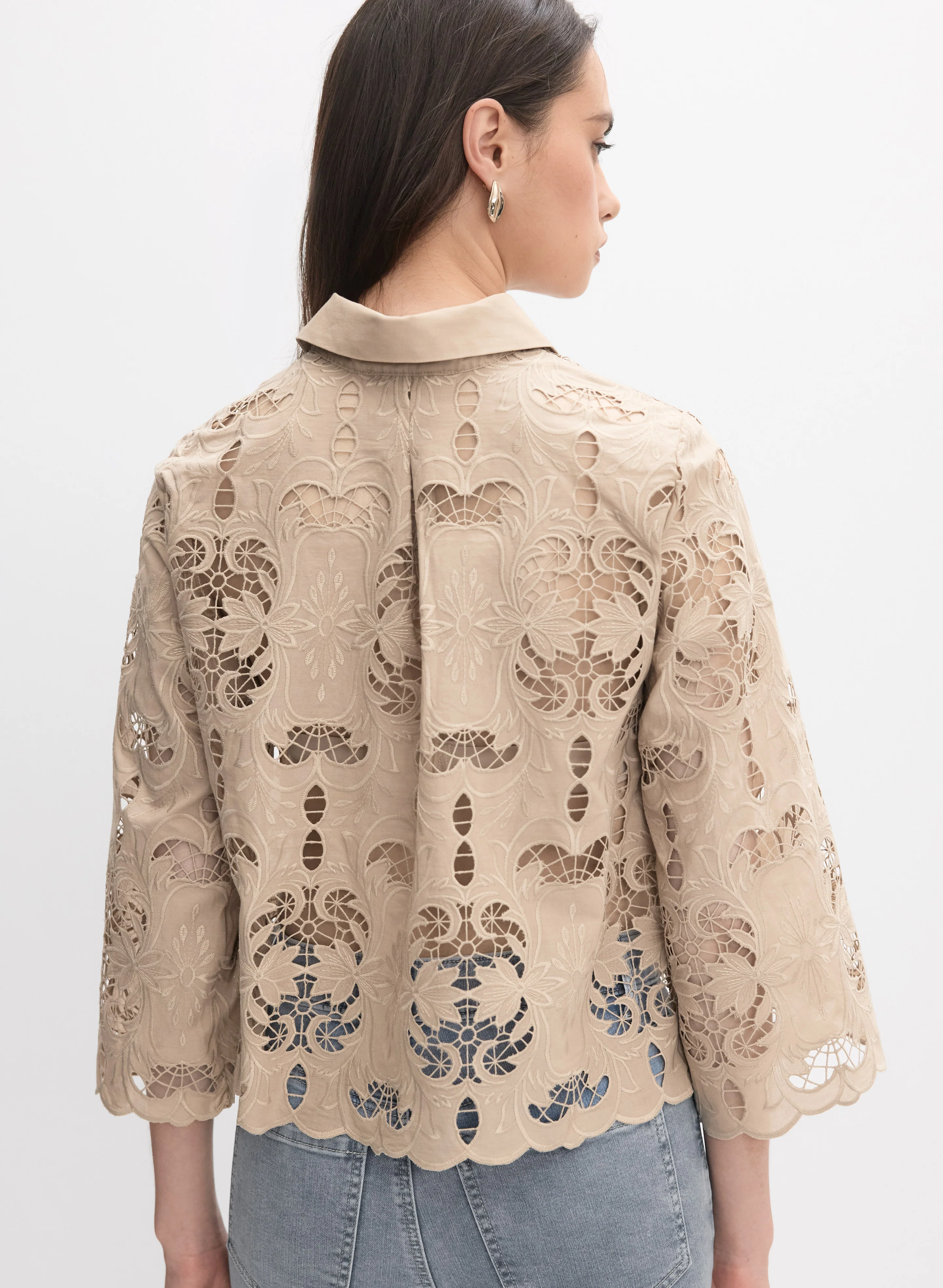 Button-Down Embroidered Blouse - Image 3