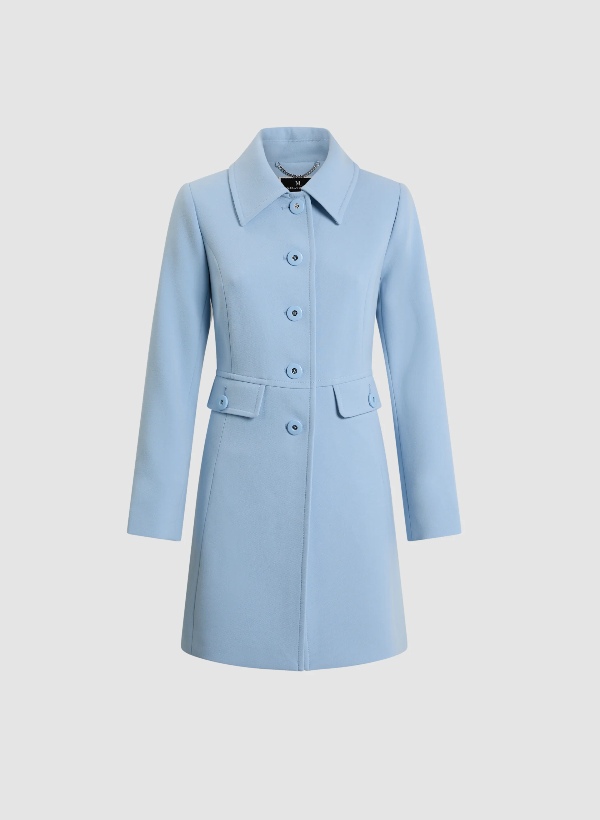 Button Front Tricotine Trench Coat - Image 6