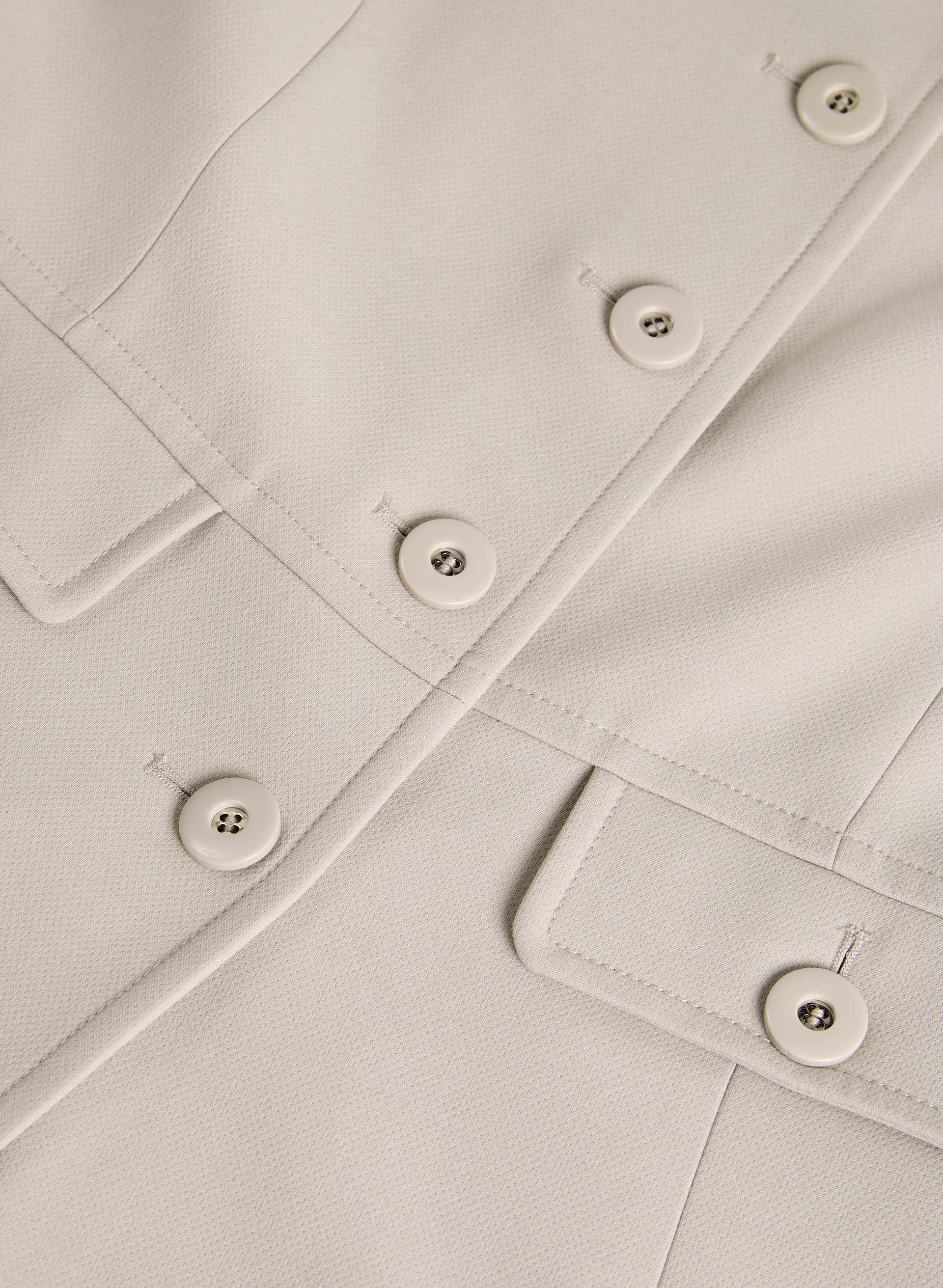Button Front Tricotine Trench Coat - Image 7