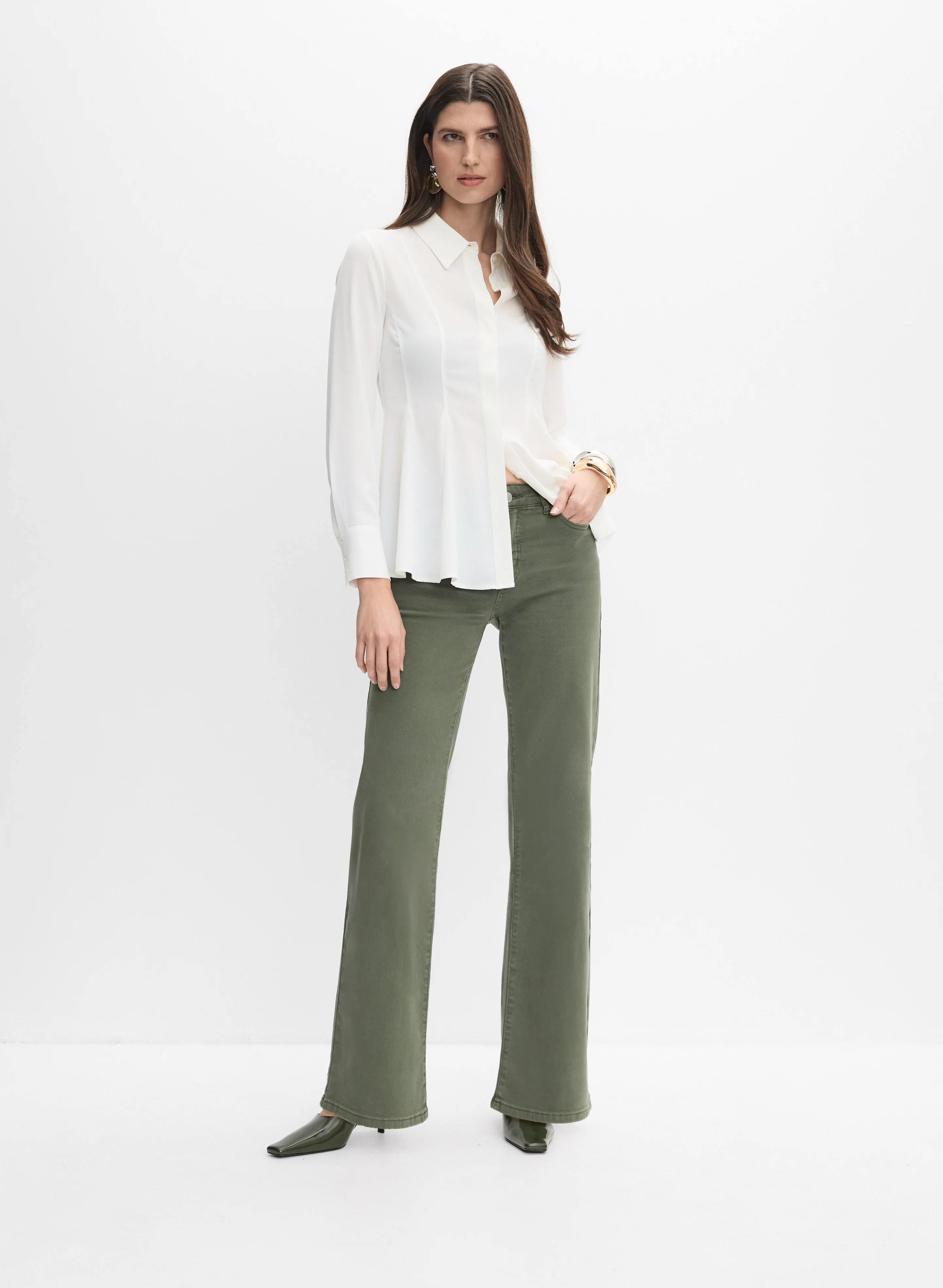 Button Peplum Blouse - Image 3