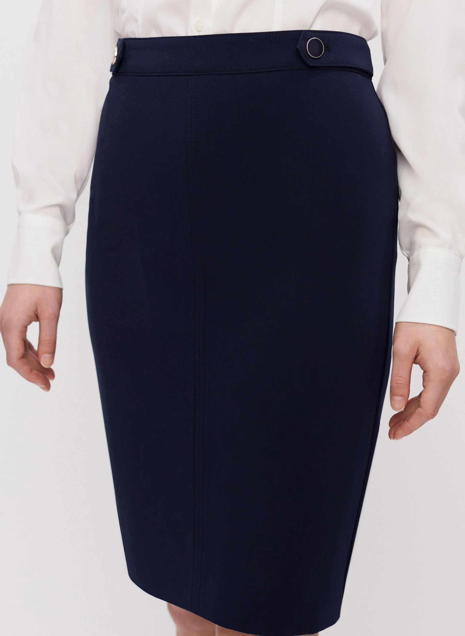 Button Tab Pencil Skirt - Image 4