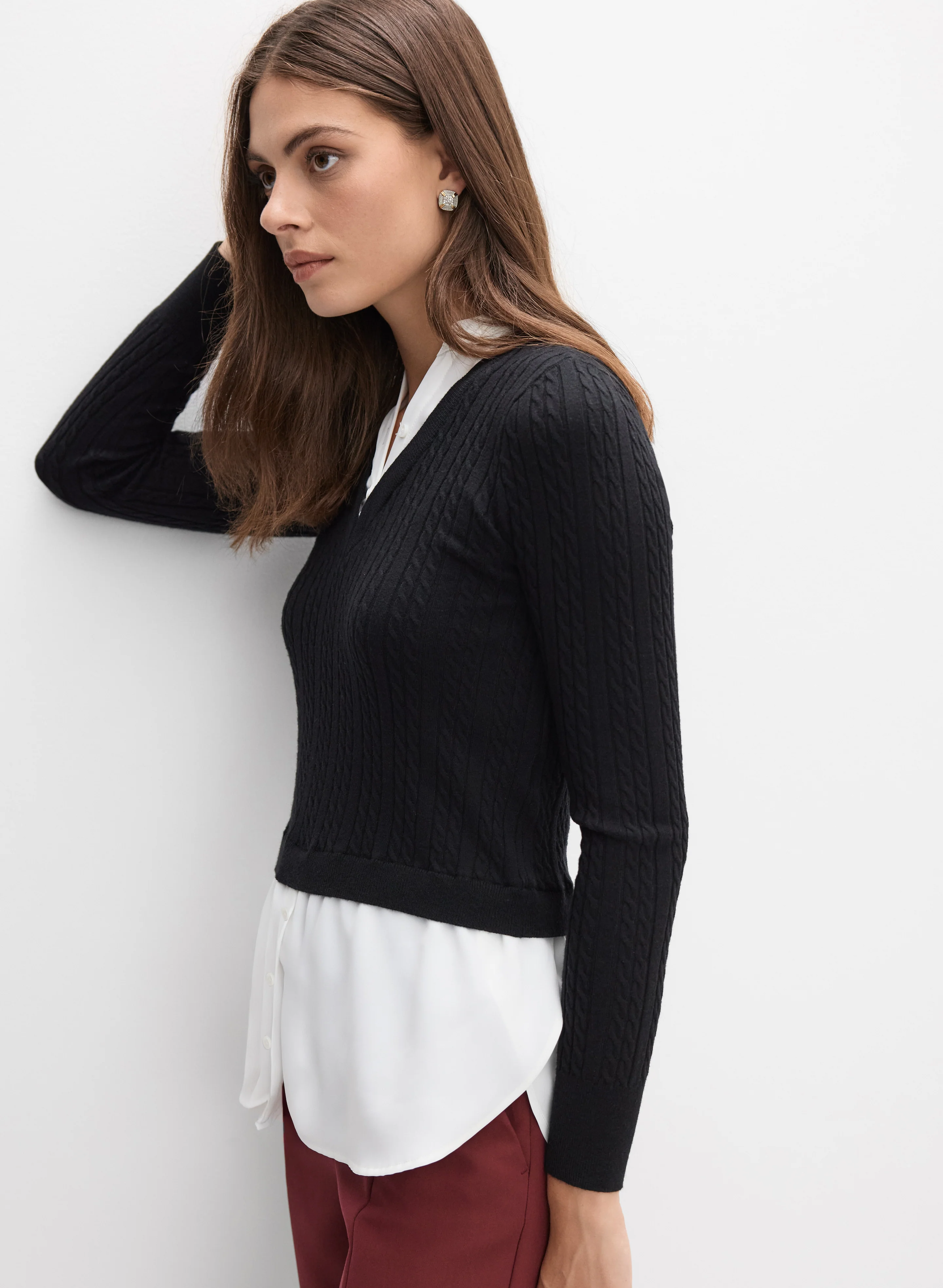 Cable Knit & Blouse Tunic - Image 5