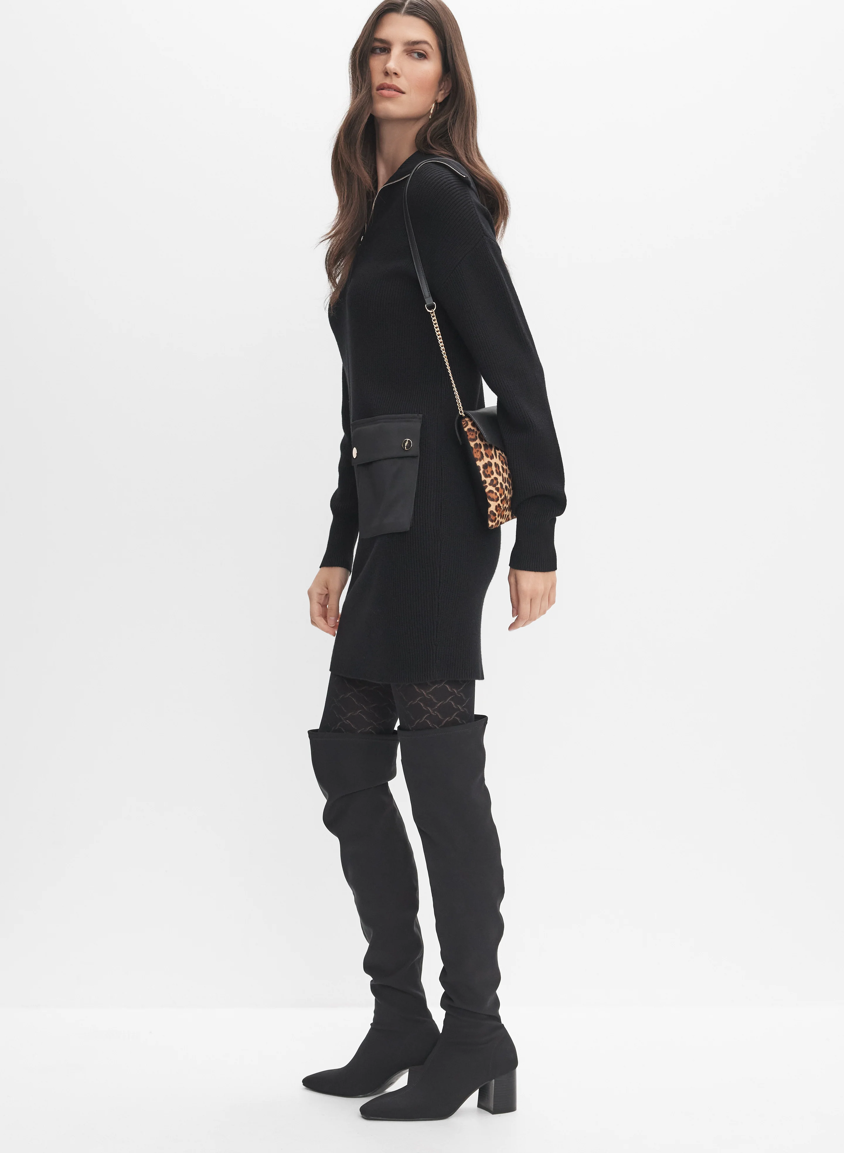 Cargo Pocket Sweater Dress - Image 3