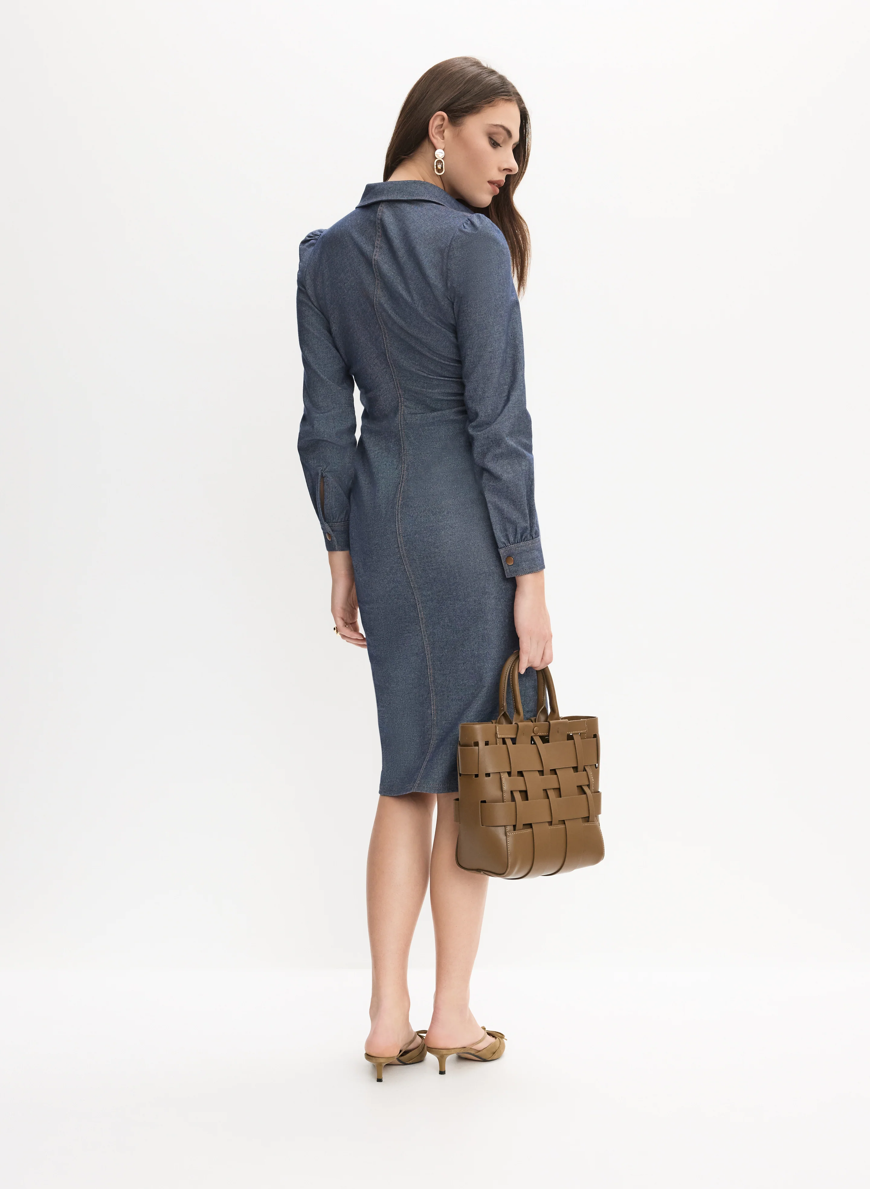 Chambray Midi Dress - Image 4