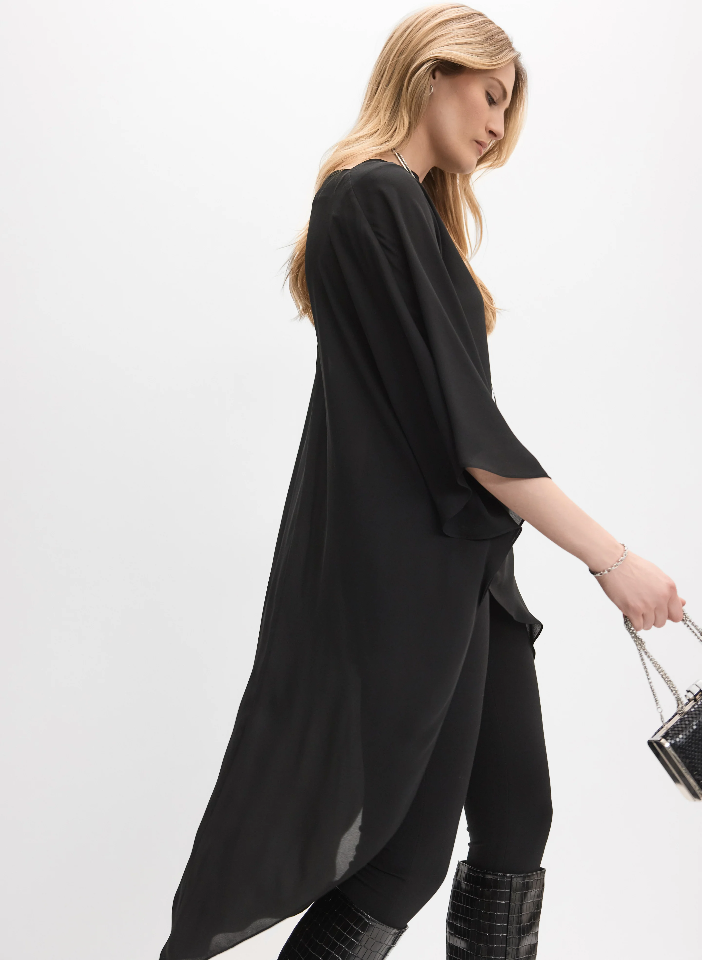 Chiffon Asymmetric Tunic Top - Image 4