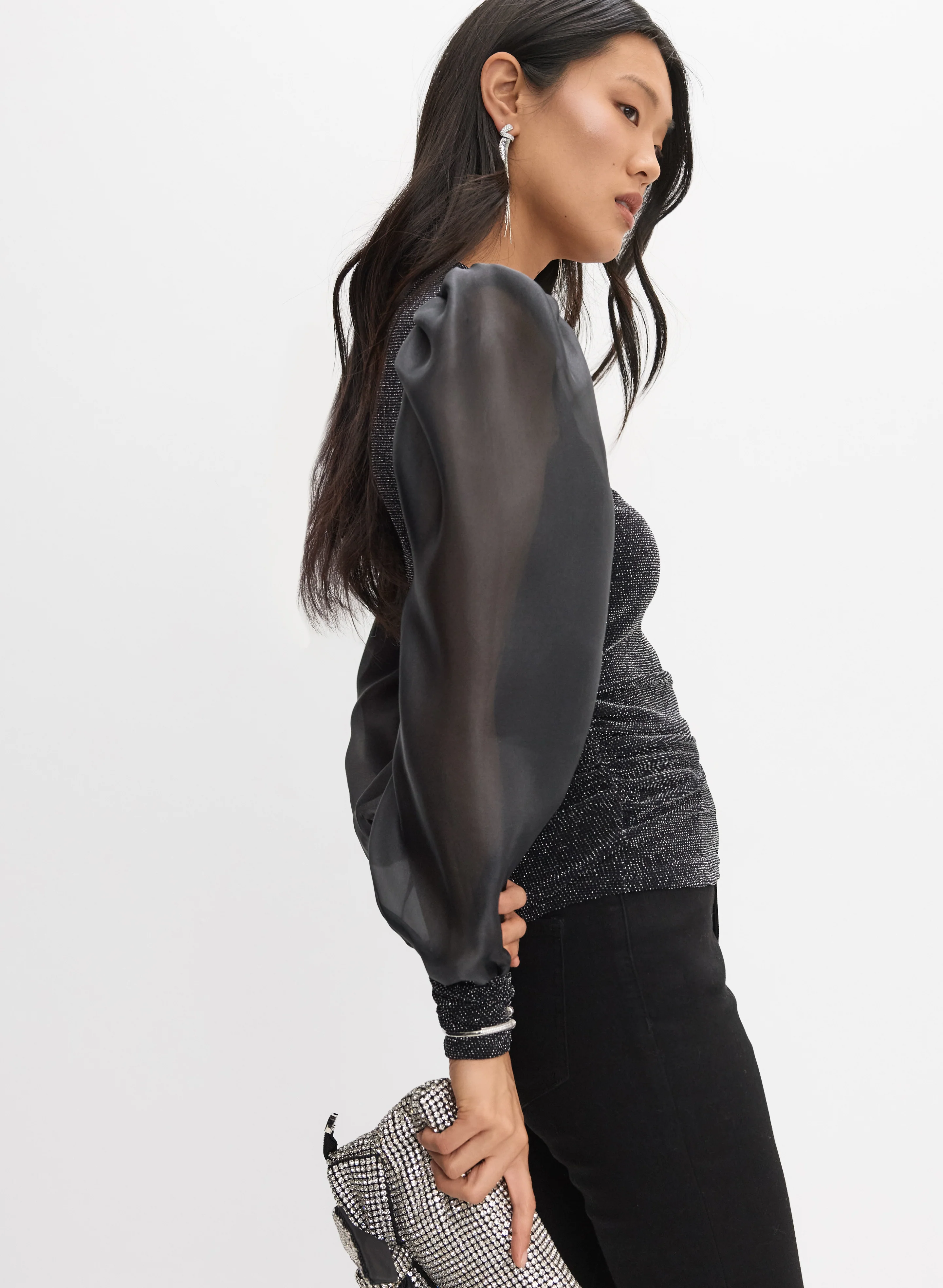 Chiffon Balloon Sleeve Tunic - Image 5