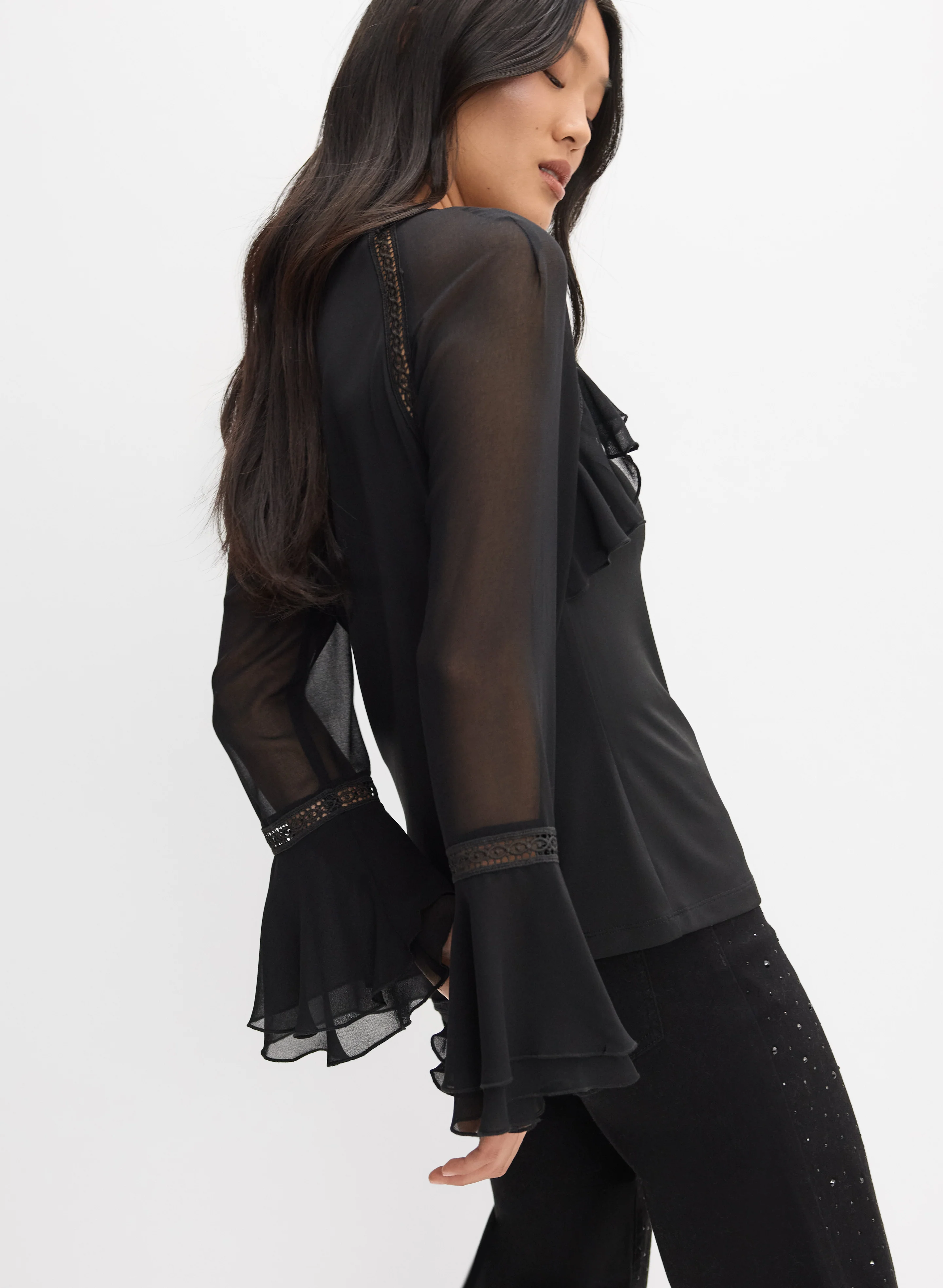 Chiffon Bell Sleeve Top - Image 5
