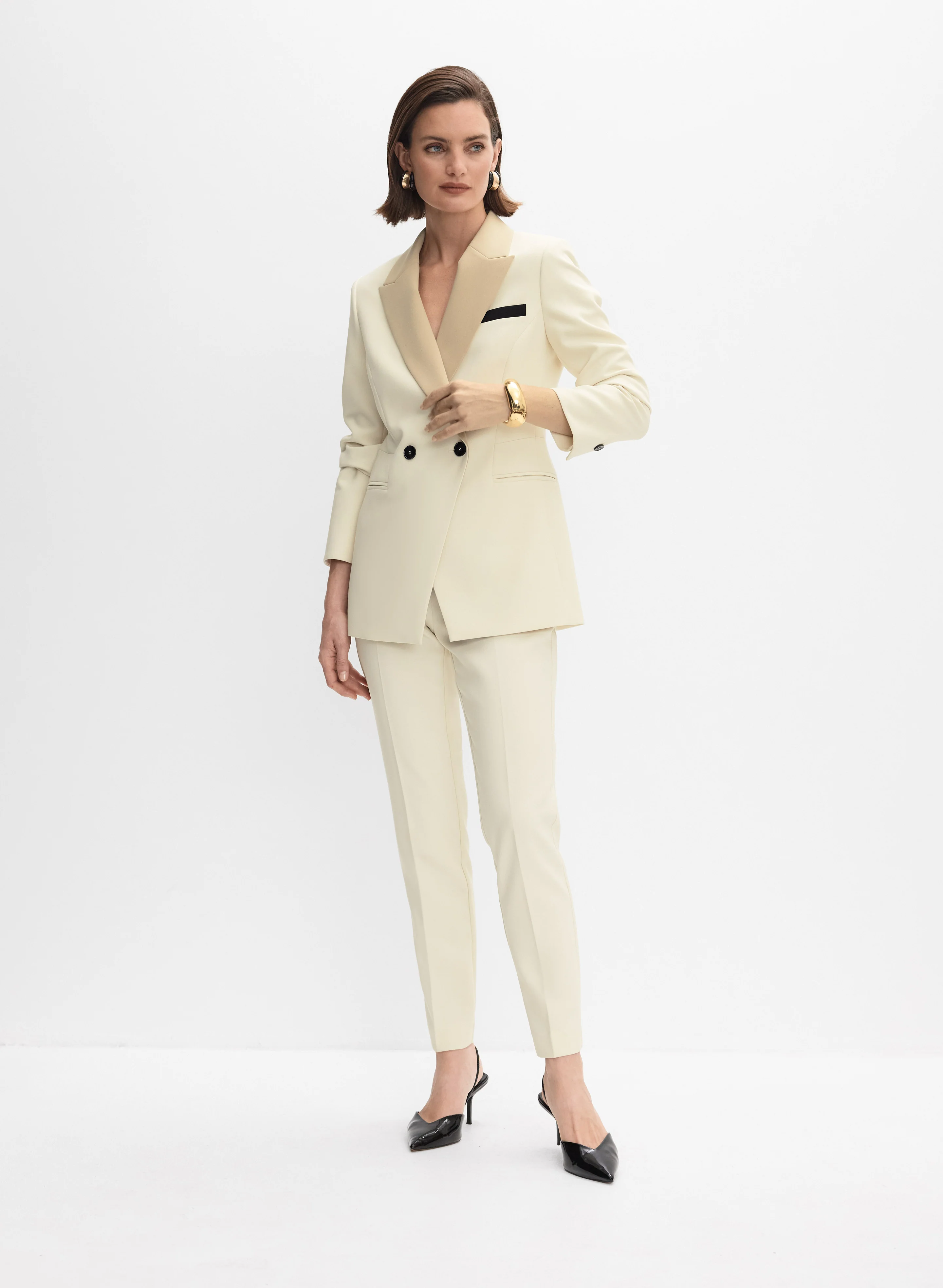 Colour Block Blazer & Giselle Slim-Leg Pants