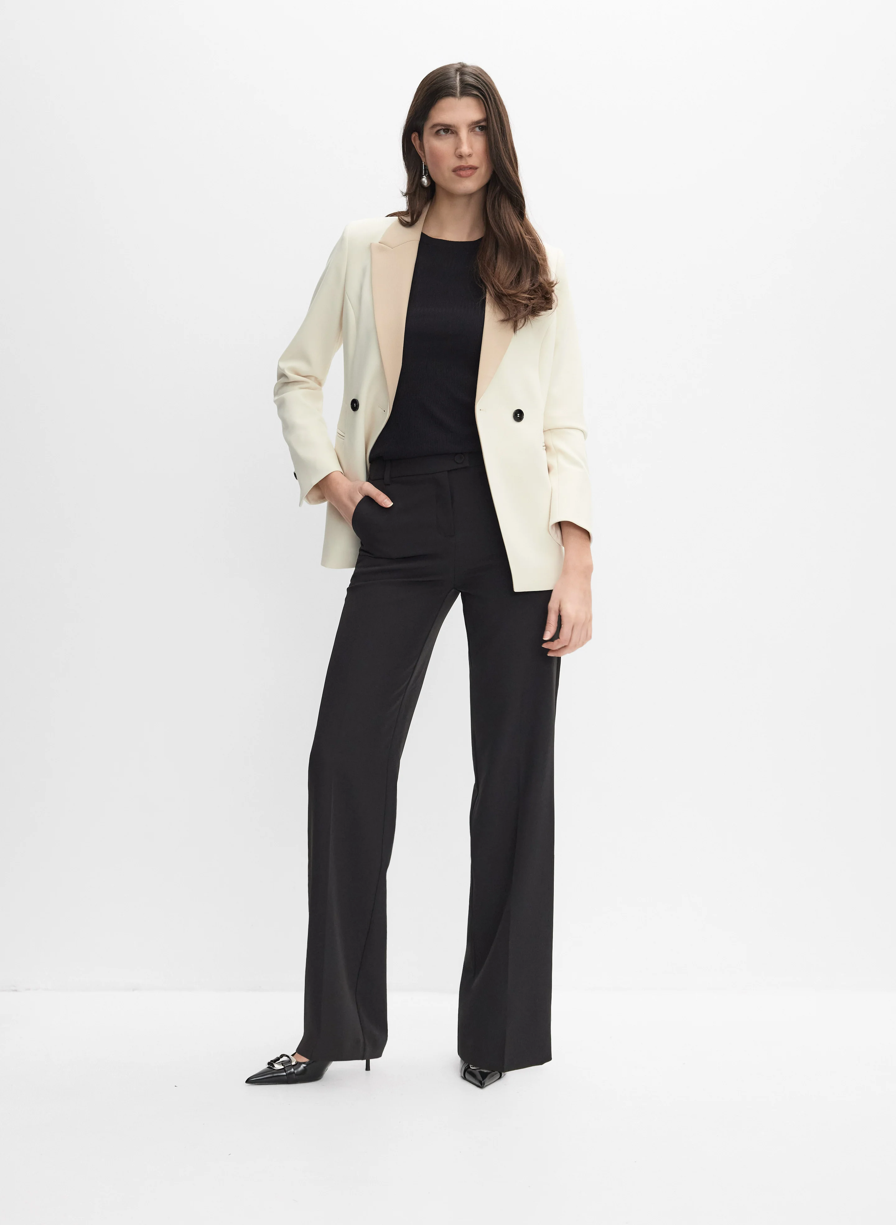 Colour Block Blazer & Soho Wide-Leg Pants