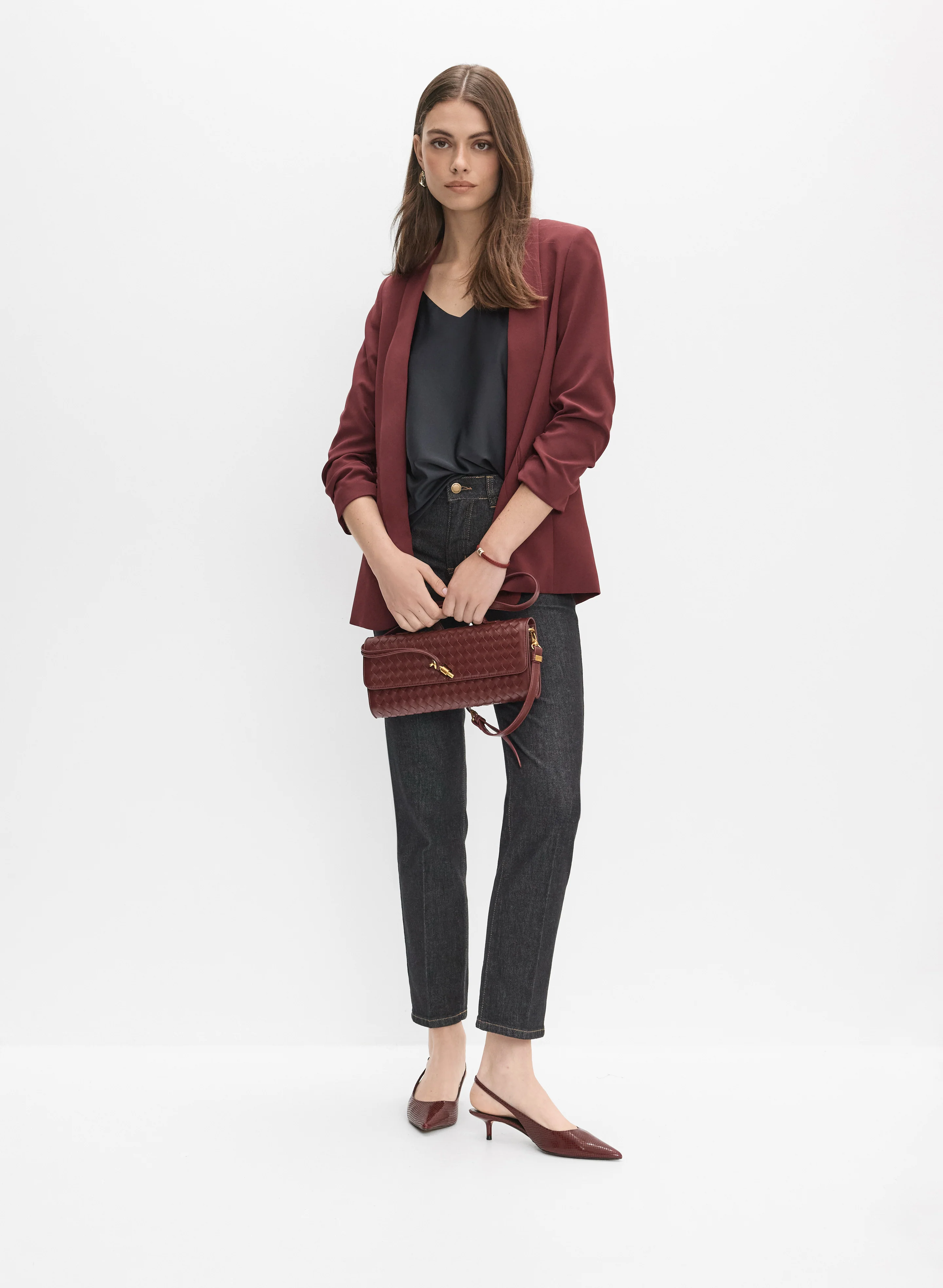 Contrast Stitch Straight-Leg Jeans - Image 3