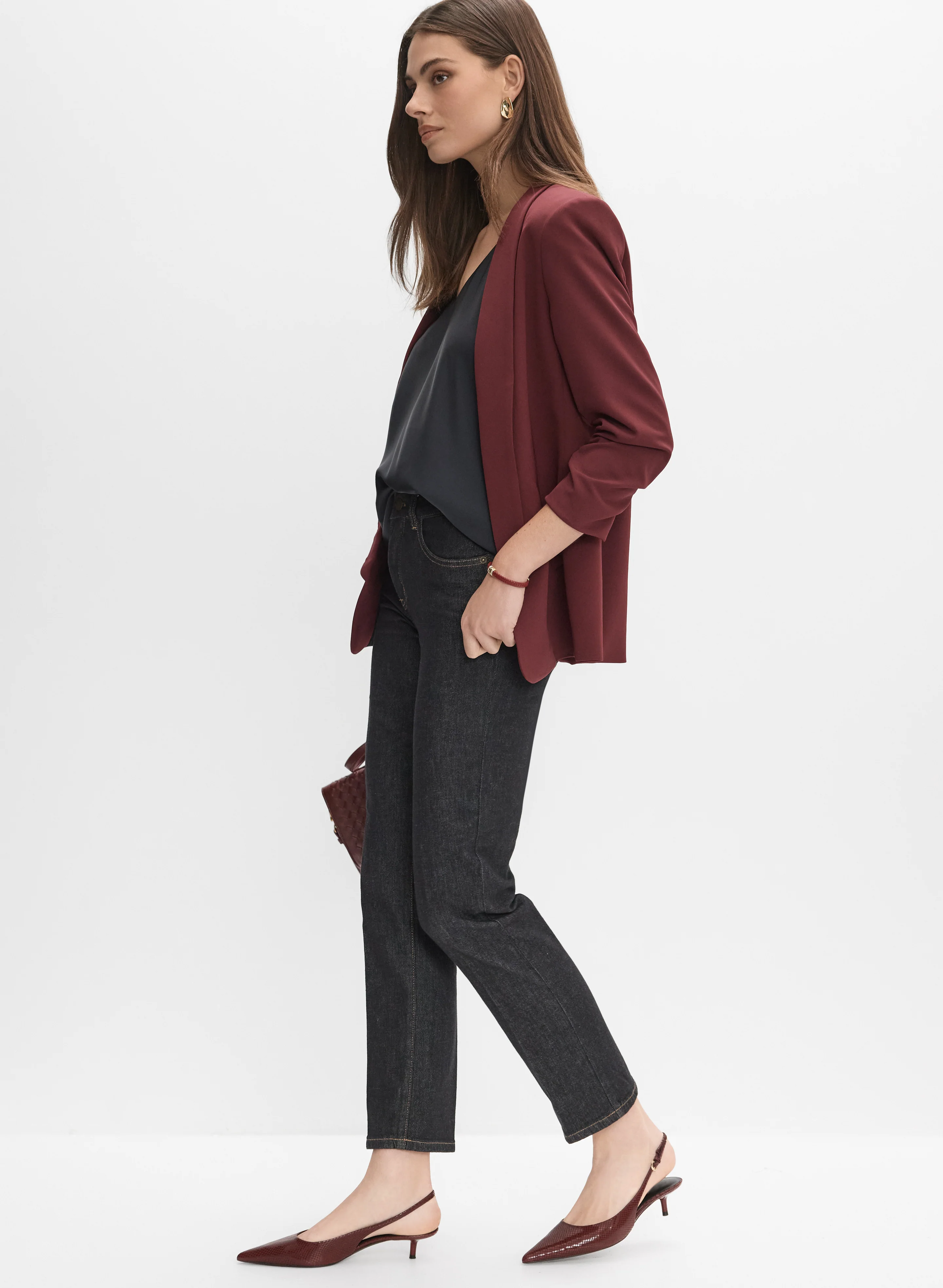 Contrast Stitch Straight-Leg Jeans - Image 5