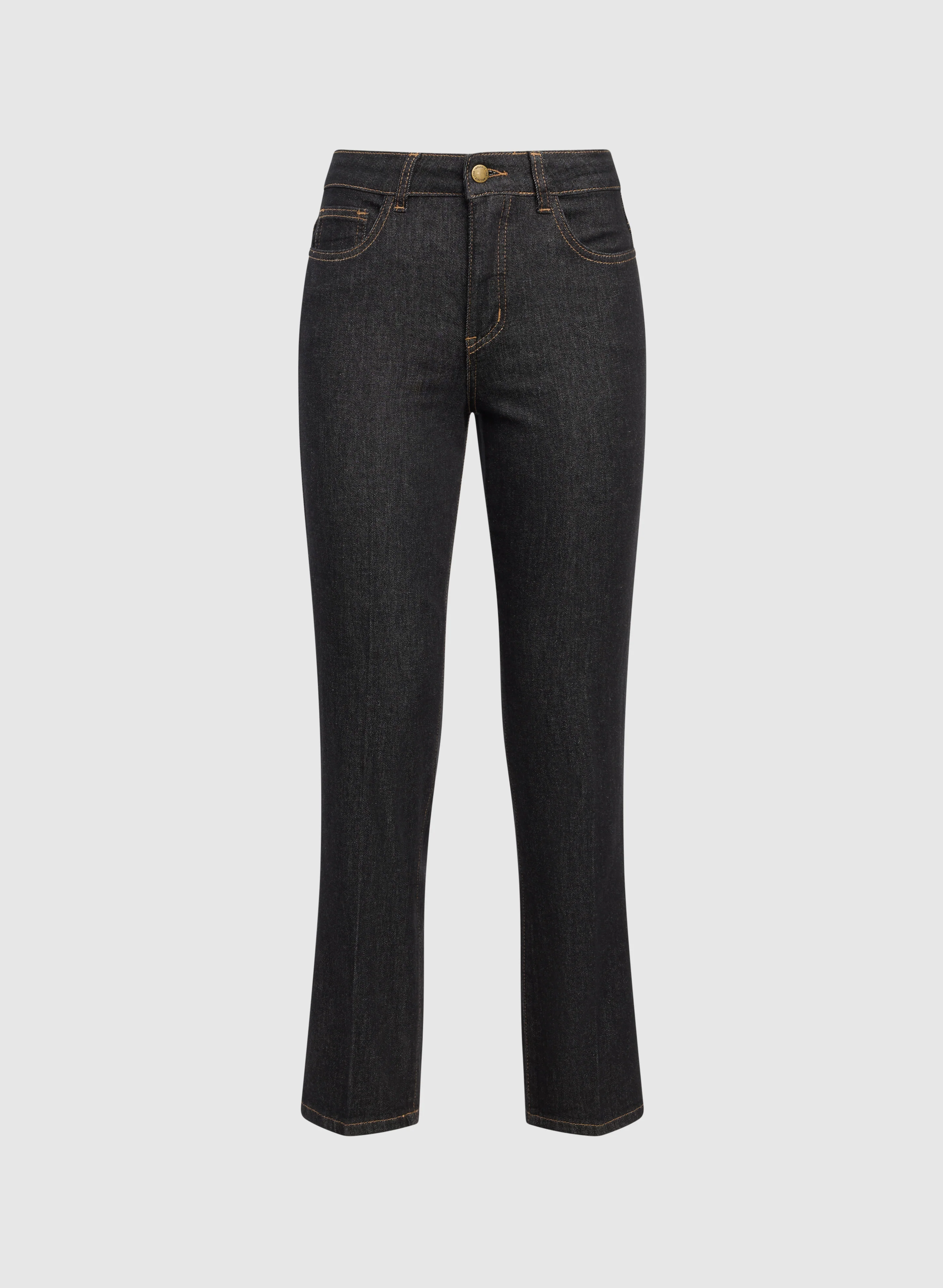 Contrast Stitch Straight-Leg Jeans - Image 6