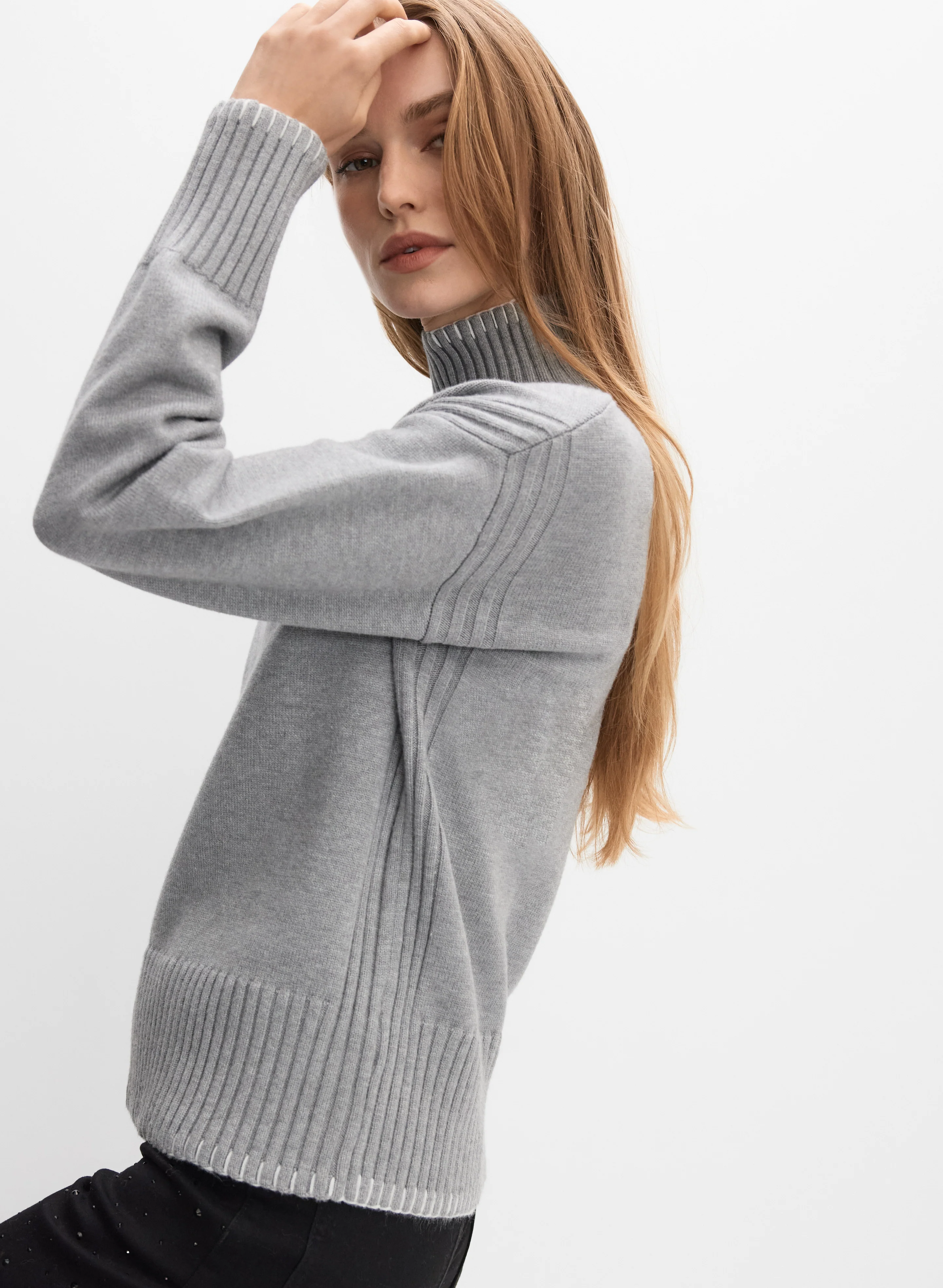Contrast Stitch Sweater - Image 5
