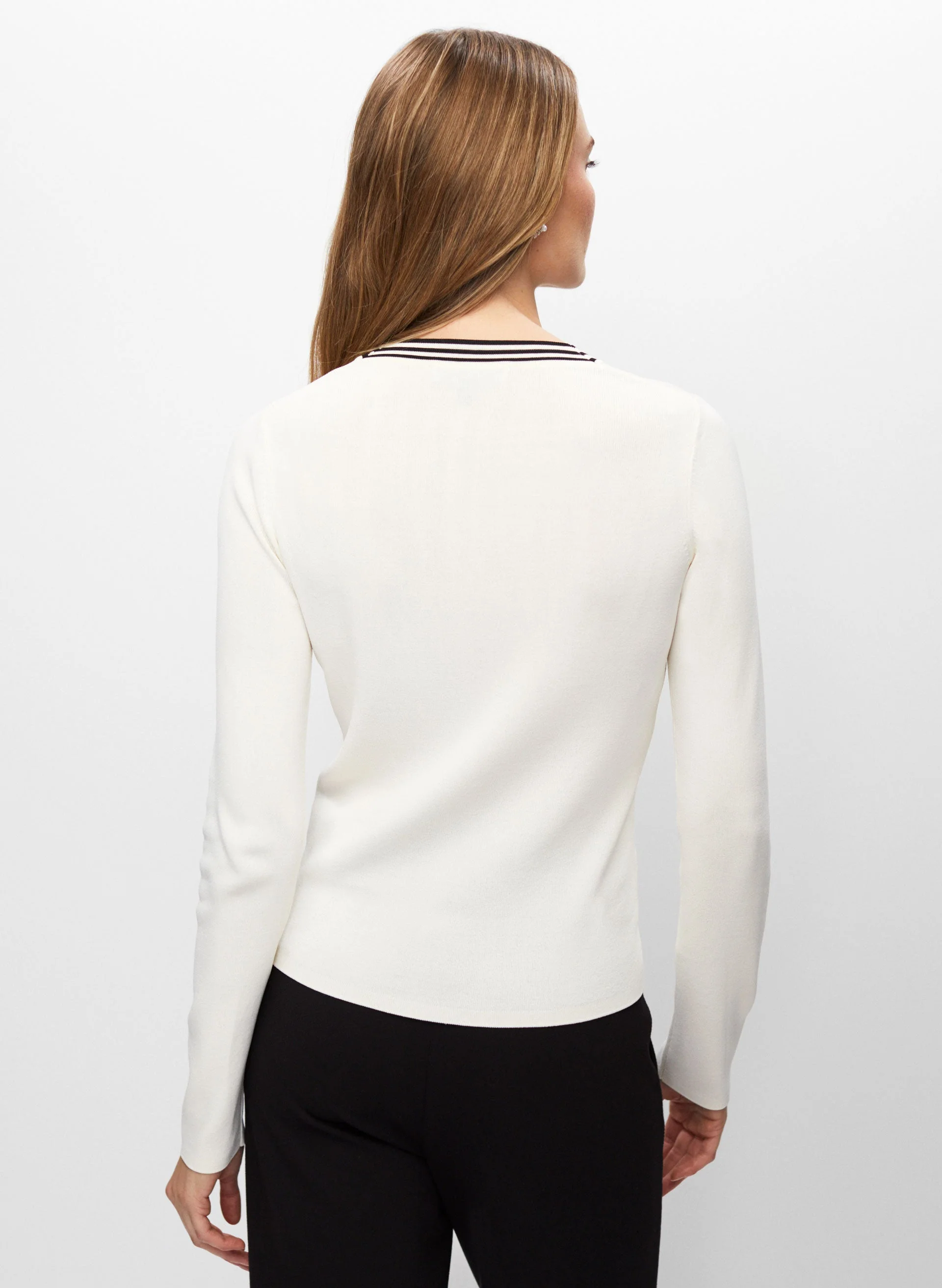 Contrast Trim Knit Cardigan - Image 4