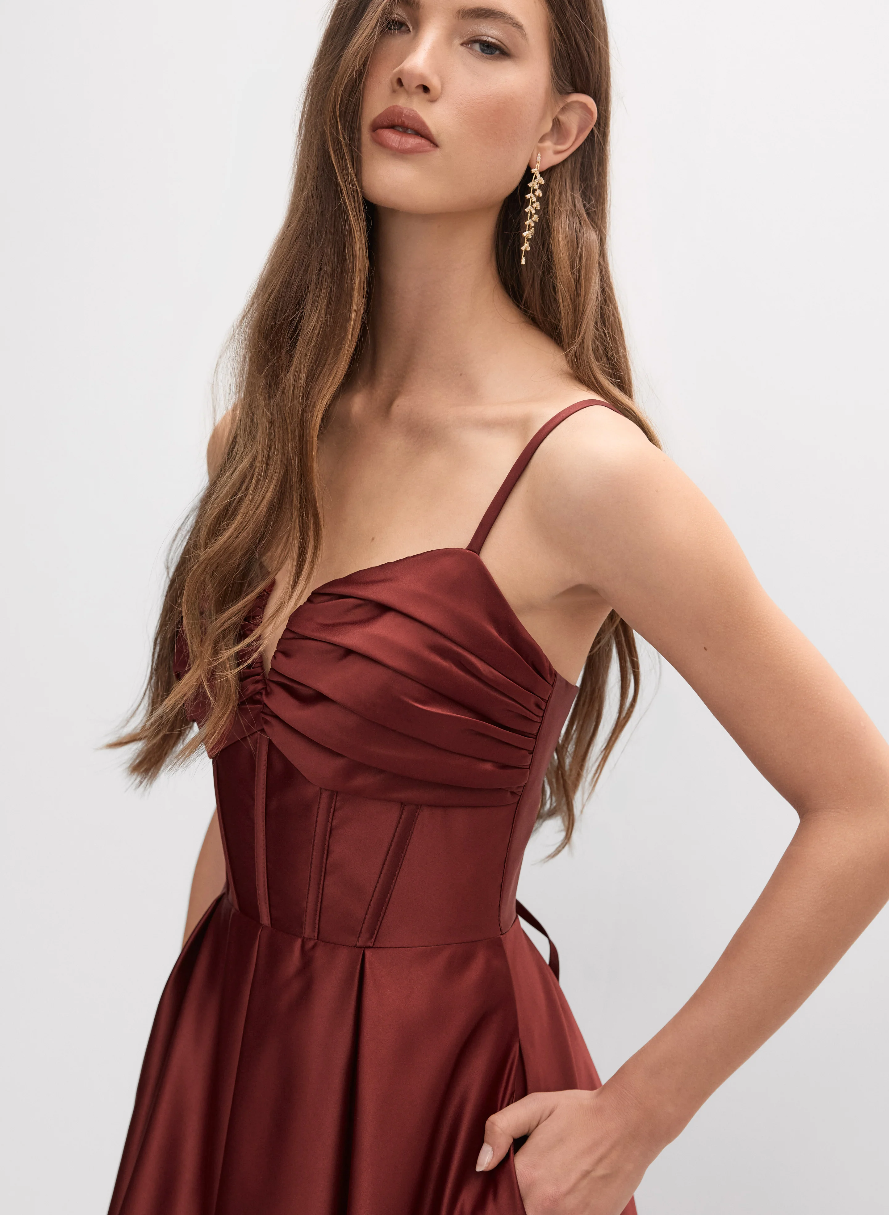 Corset Satin Dress - Image 3