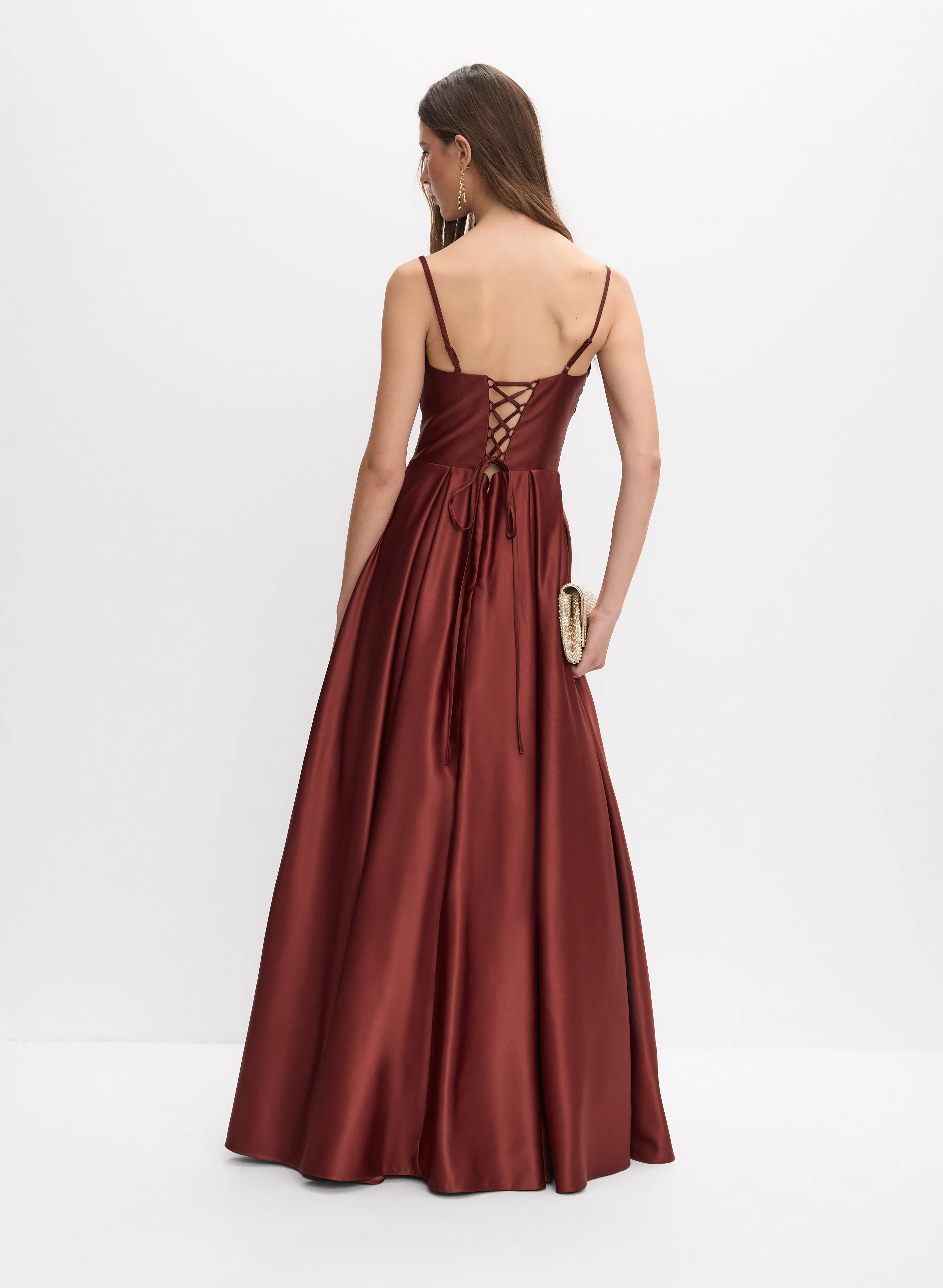 Corset Satin Dress - Image 4