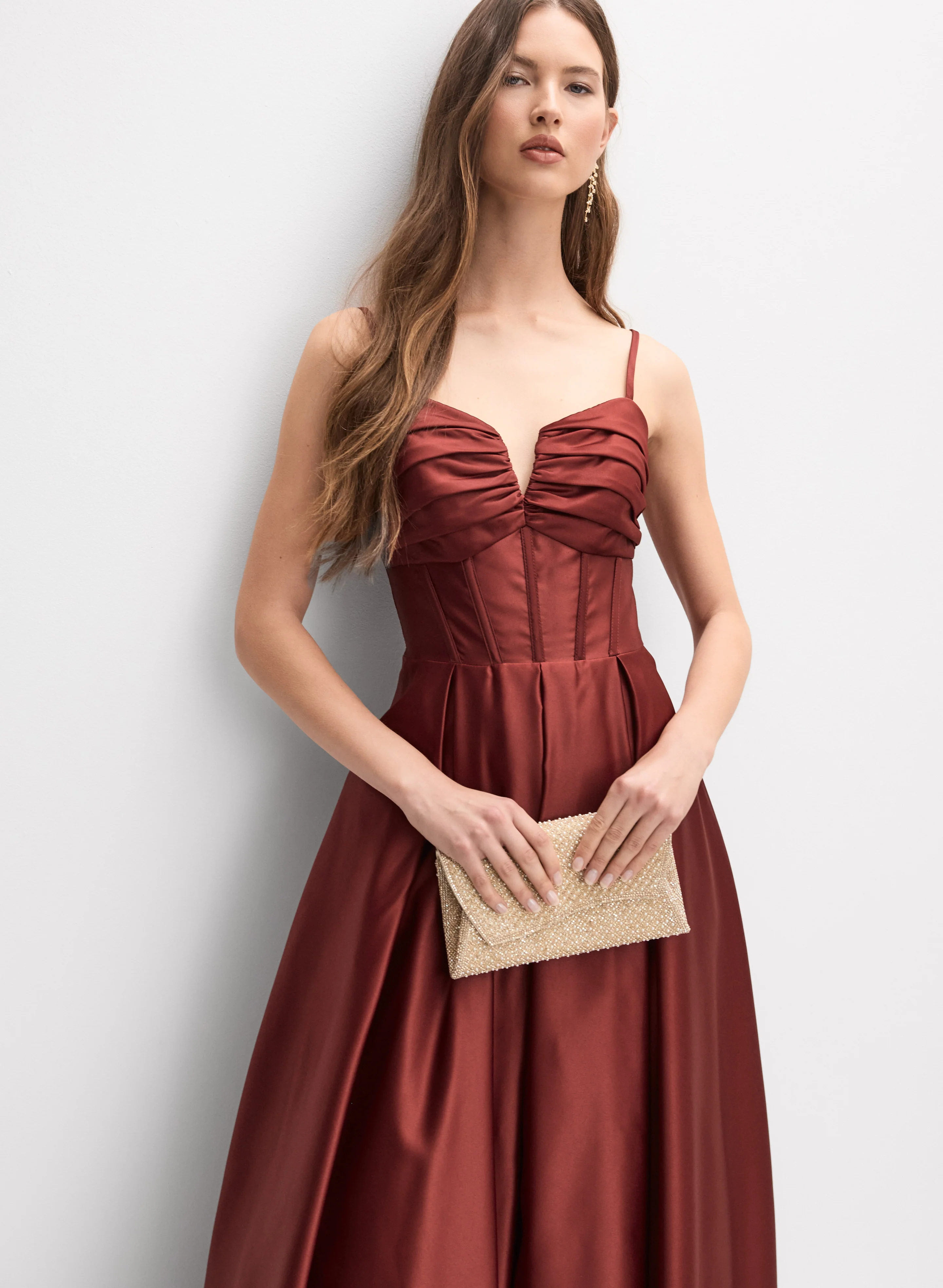 Corset Satin Dress - Image 9