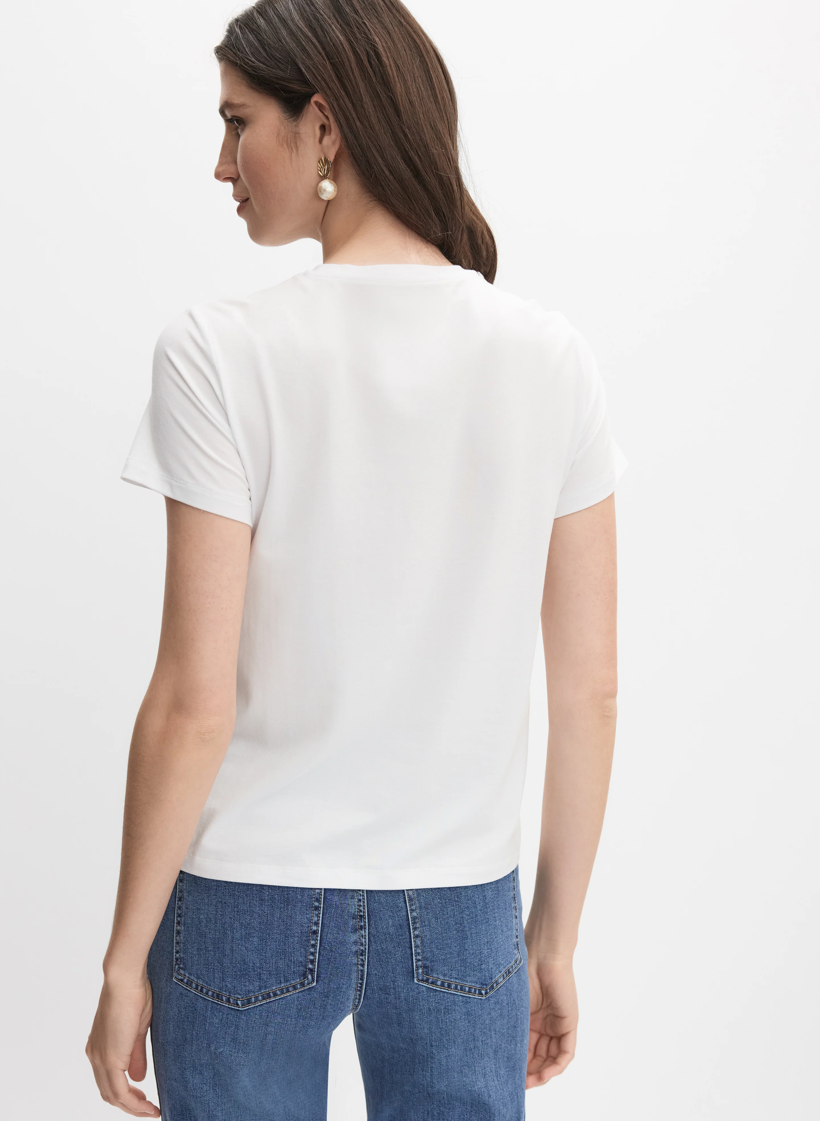 Cotton Crochet Applique T-Shirt - Image 4