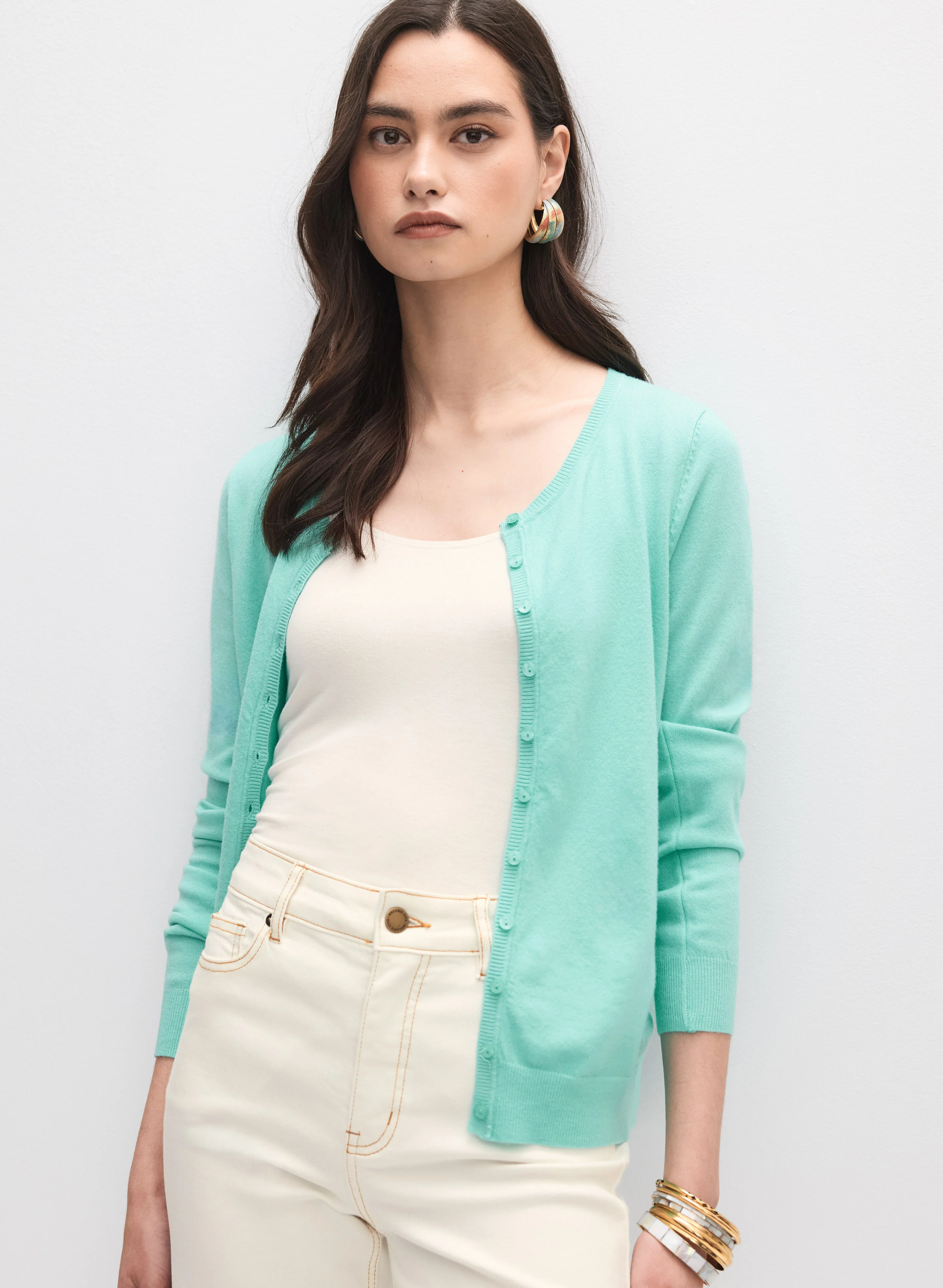 Crew Neck Cardigan