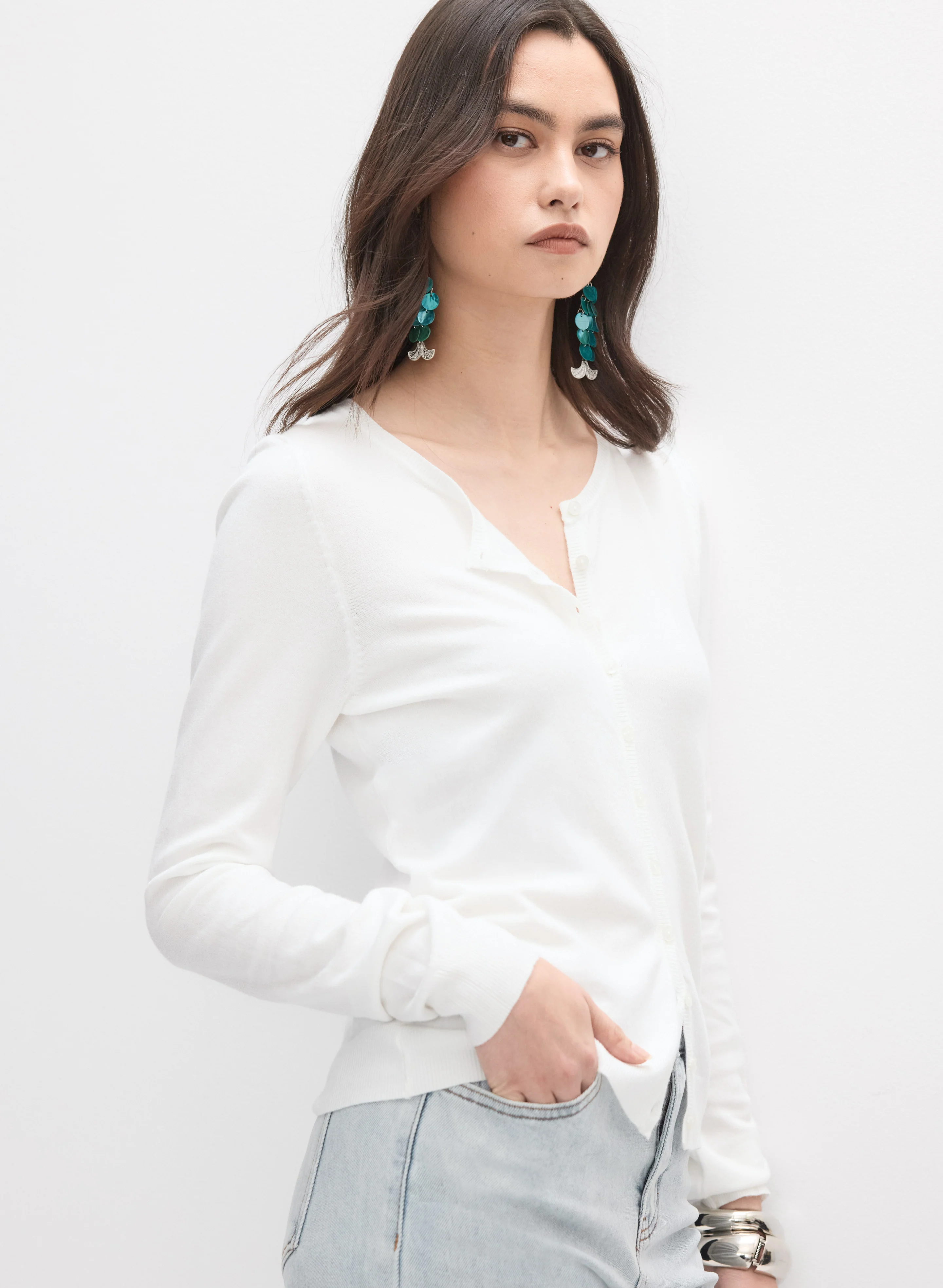 Crew Neck Cardigan