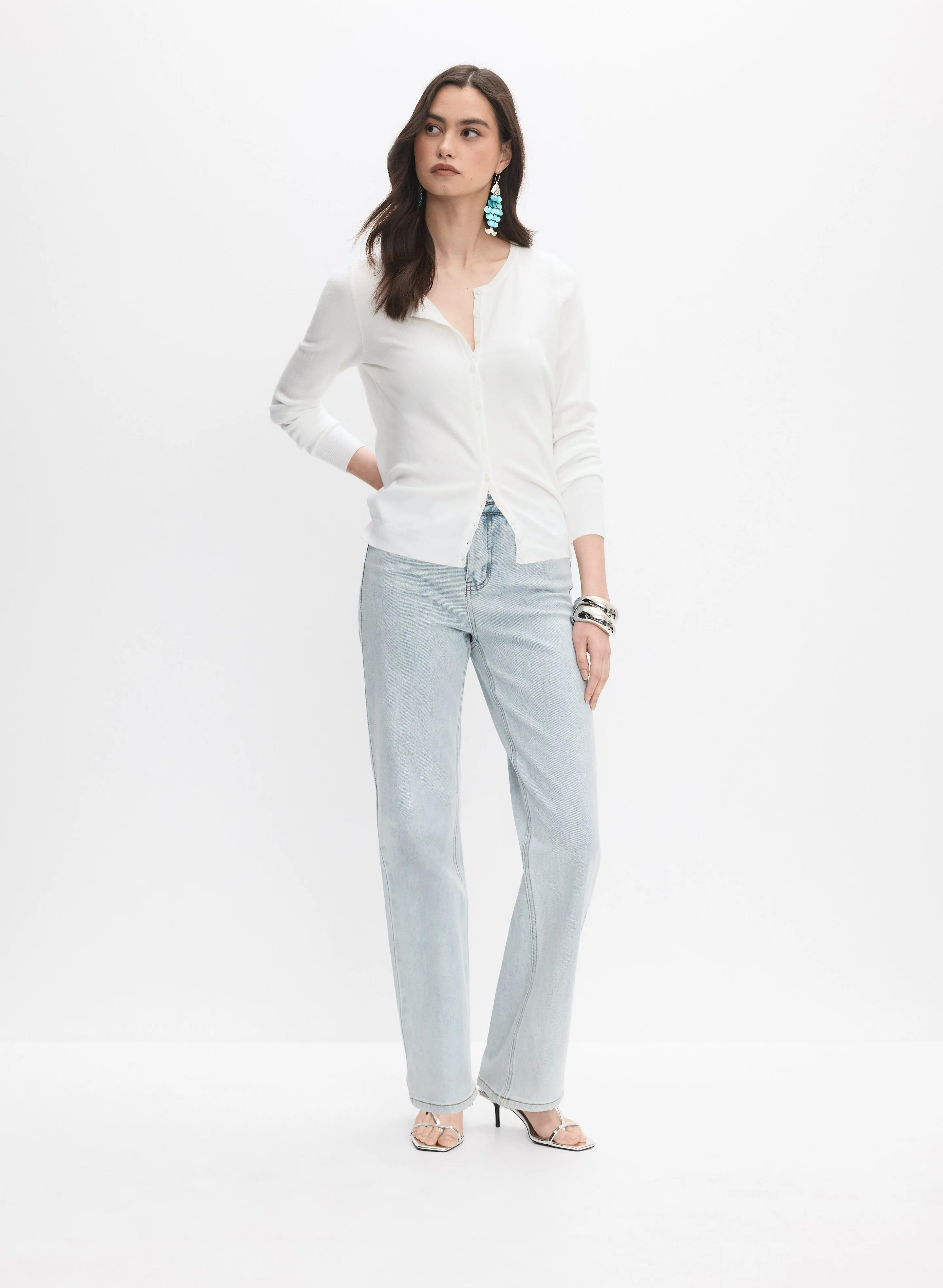 Crew Neck Cardigan - Image 3