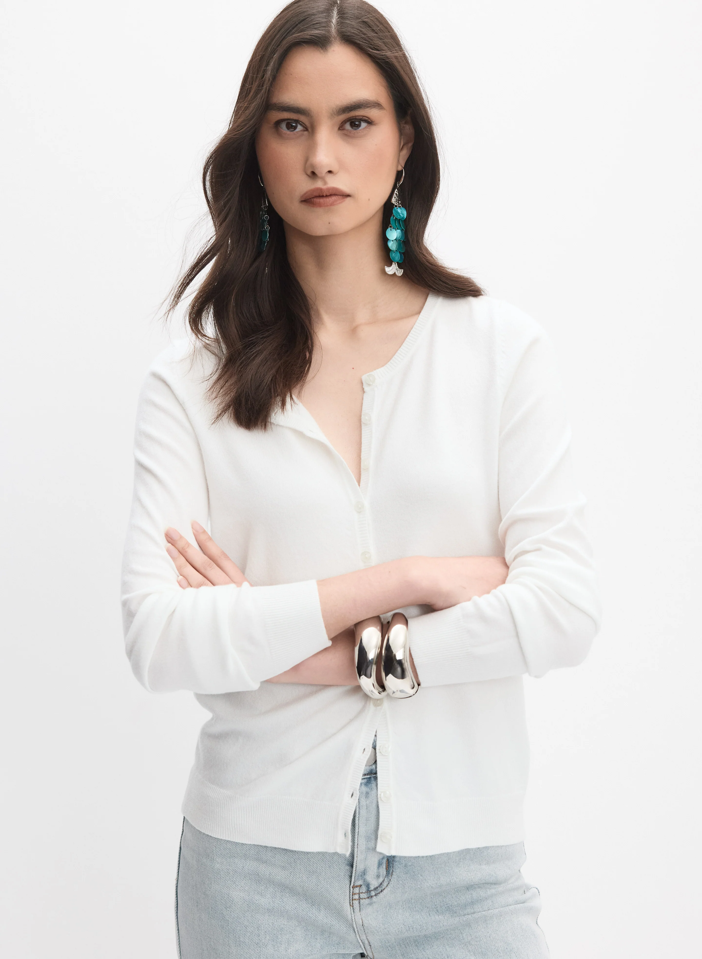 Crew Neck Cardigan - Image 5