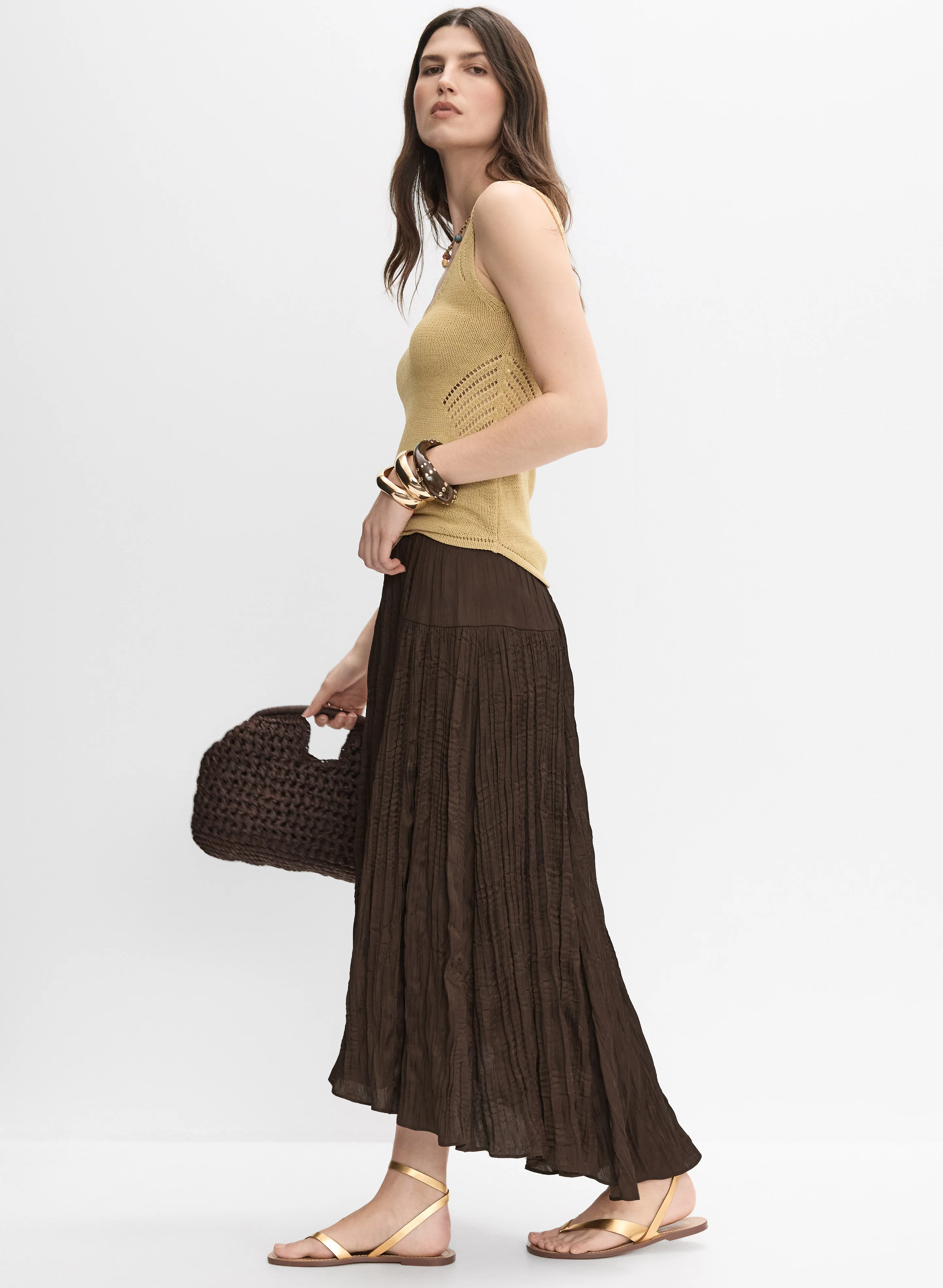 Joseph Ribkoff - Crinkle Midi Skirt - Image 5