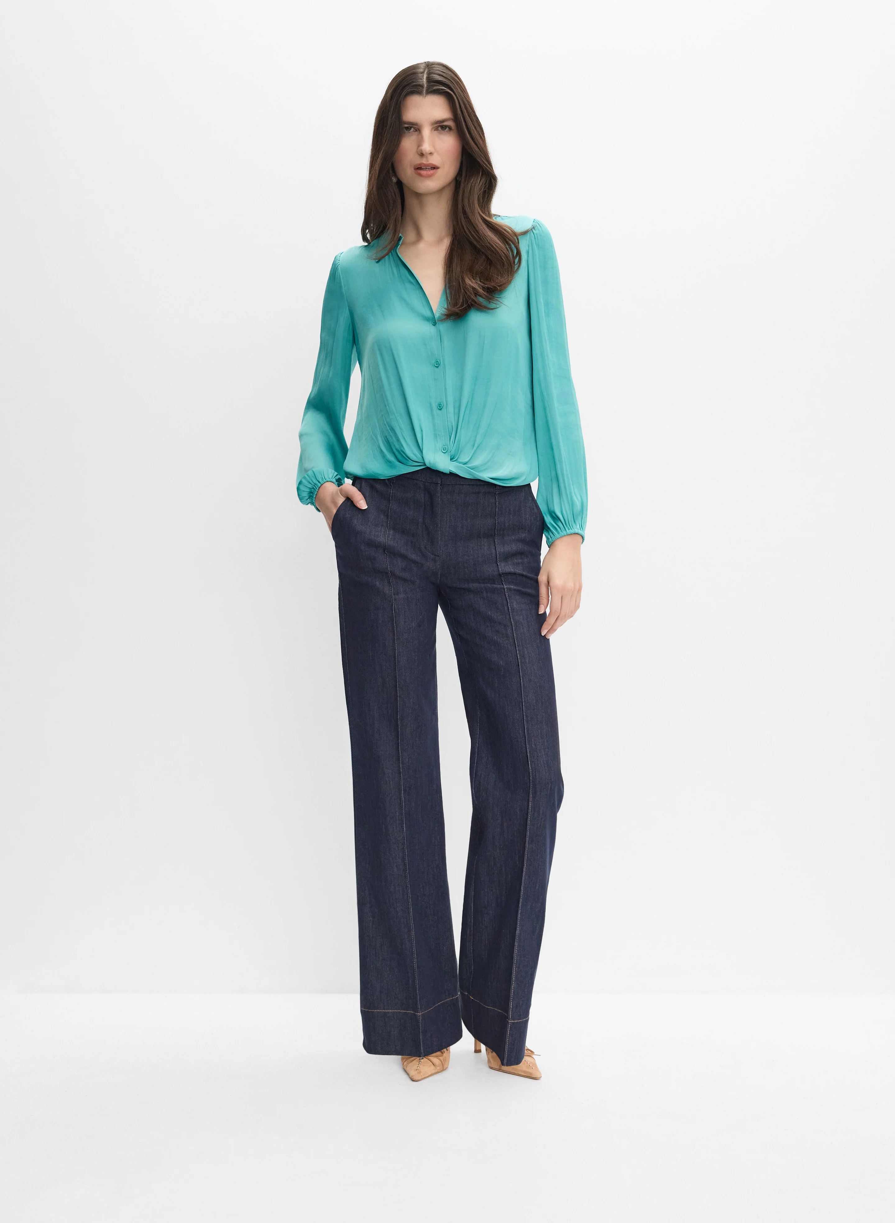 Crinkle Satin Blouse - Image 3