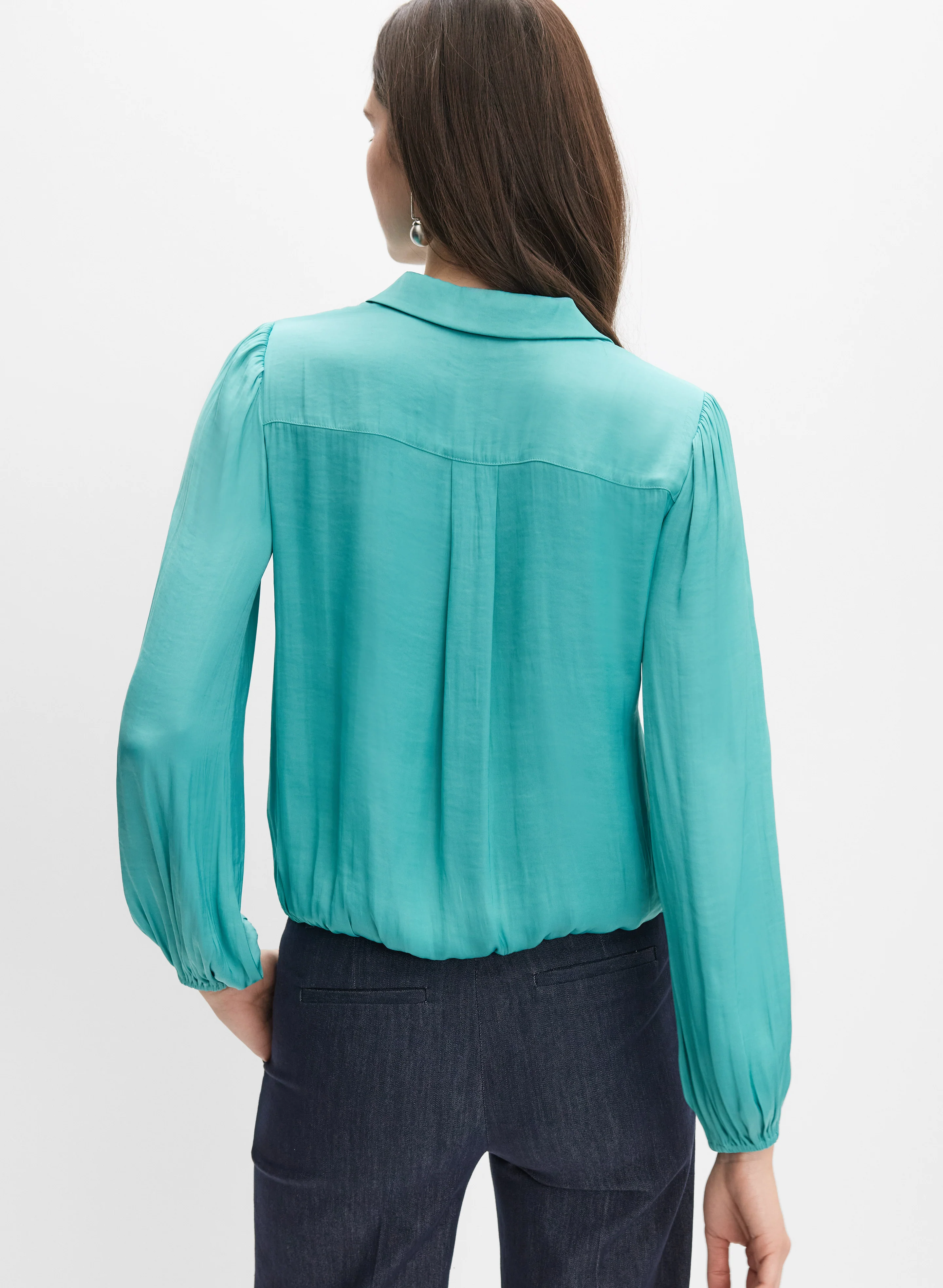 Crinkle Satin Blouse - Image 4