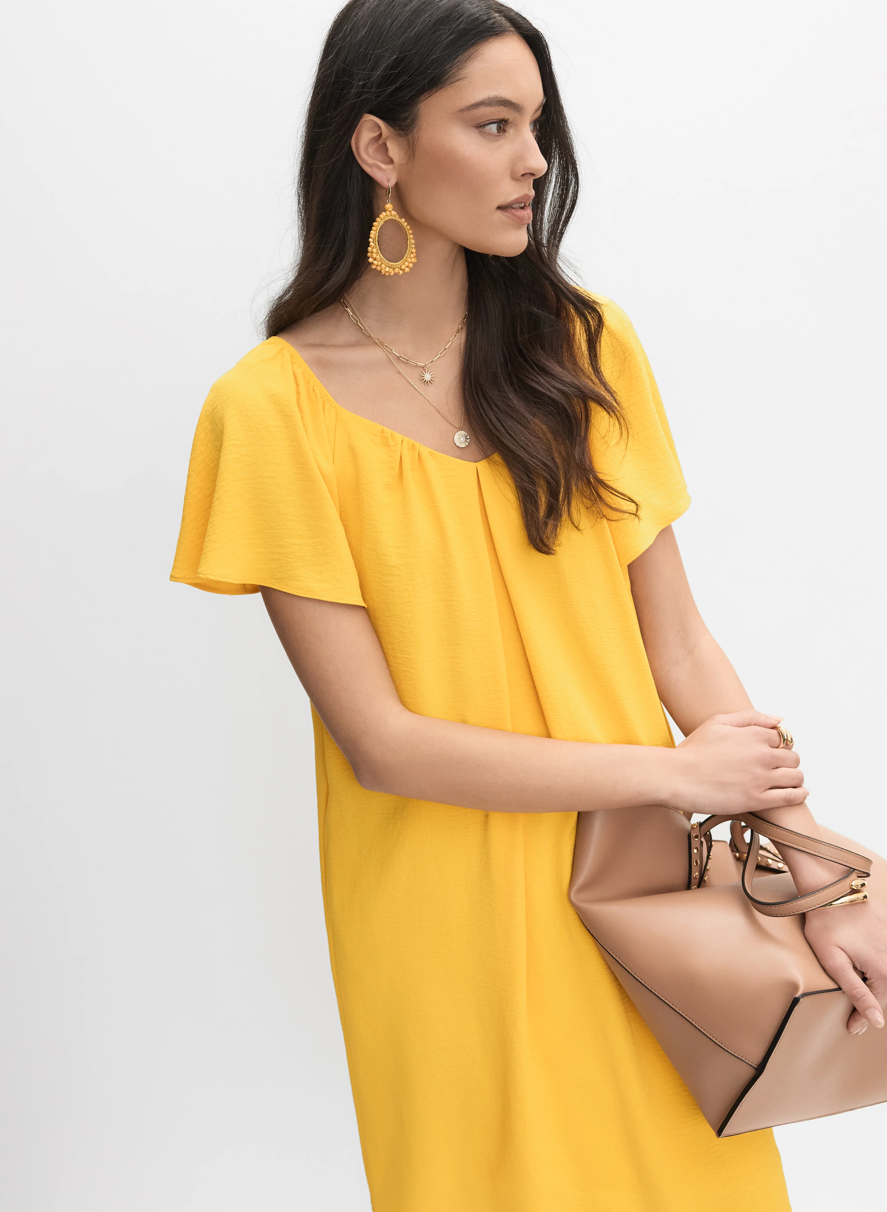 Crinkled V-Neck Dress - Image 4