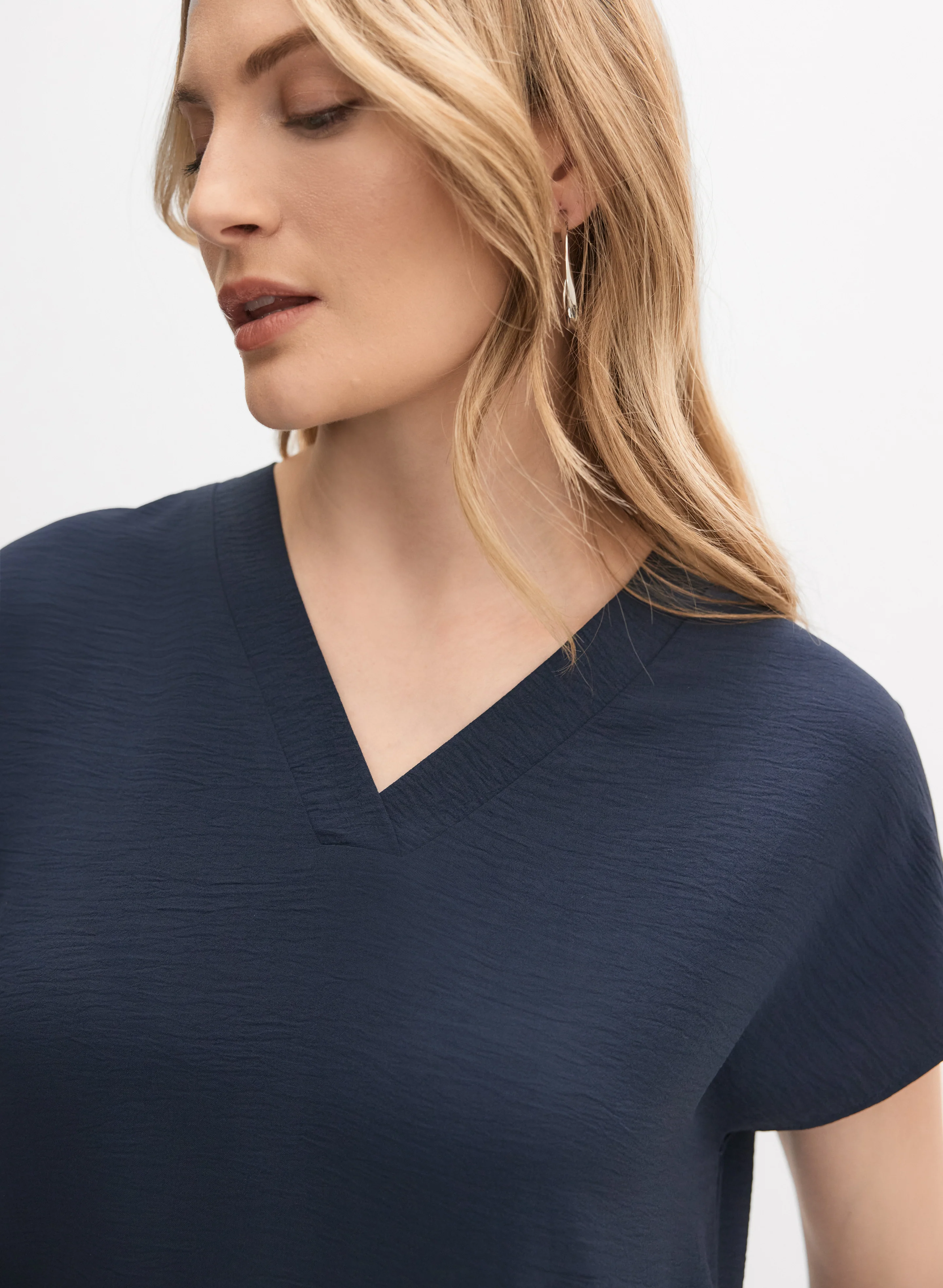 Crinkled V-Neck Dress - Image 3