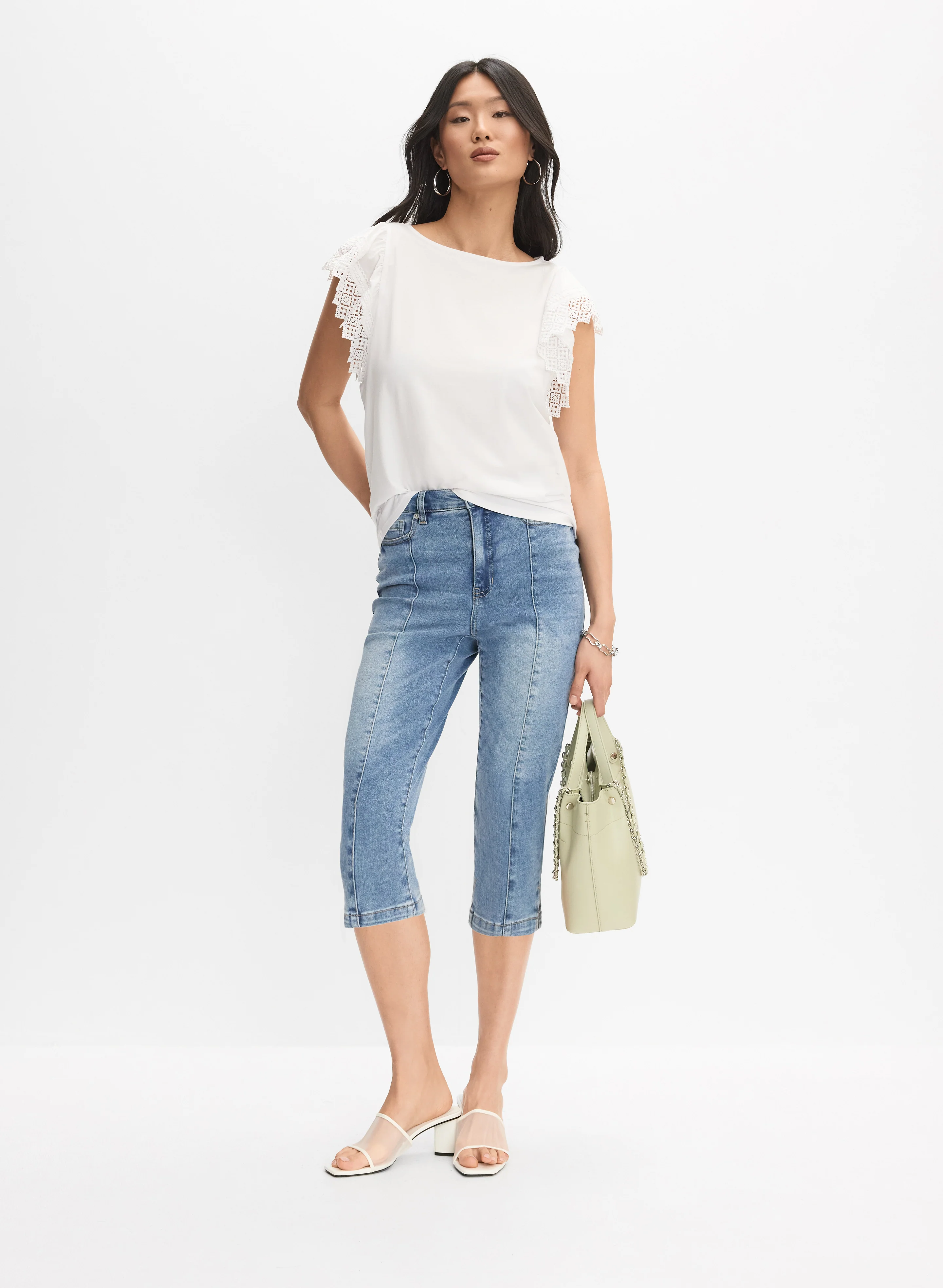 Crochet Flutter Sleeve Top - Image 3