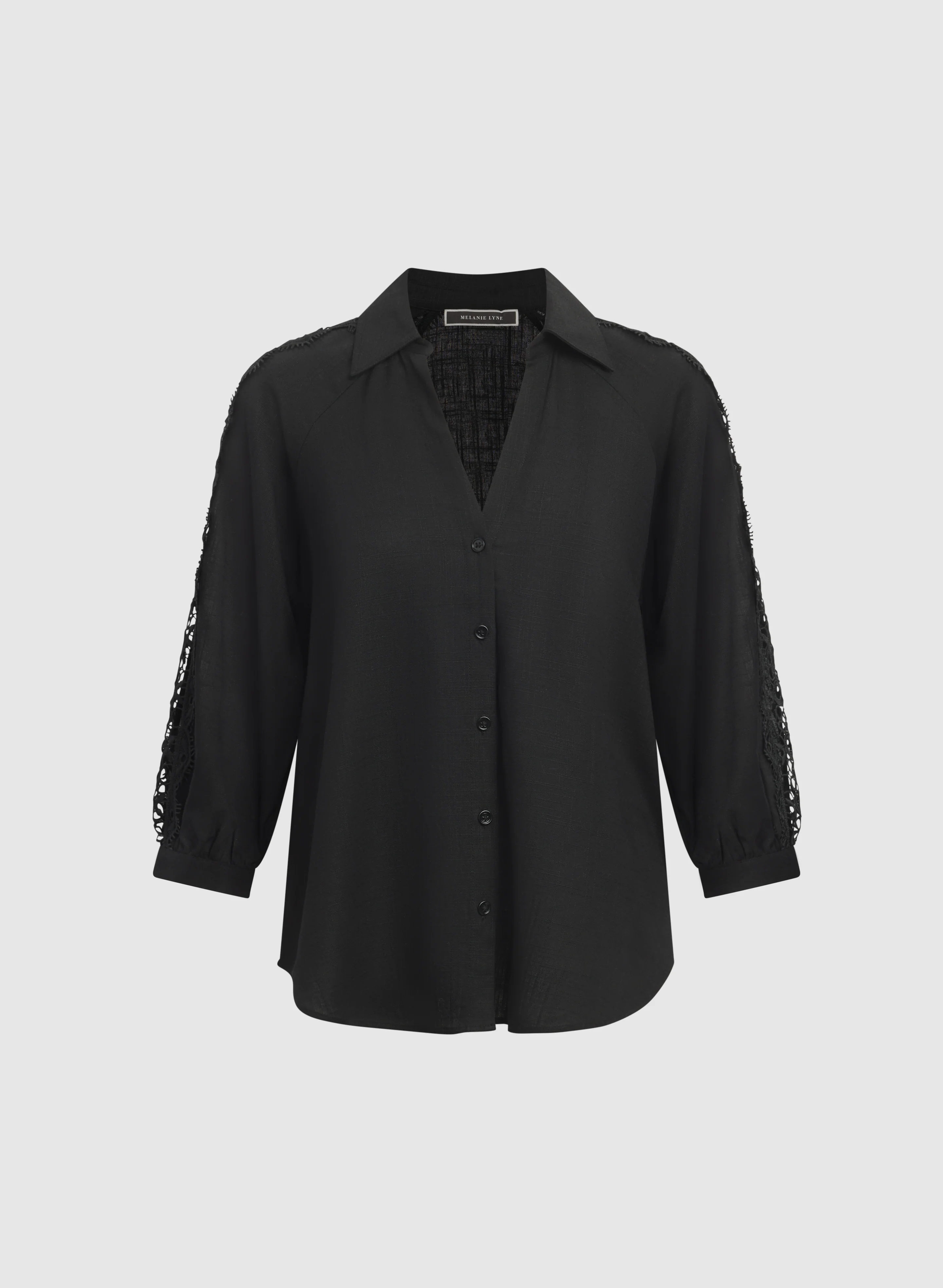 Crochet Lace Sleeve Blouse - Image 6
