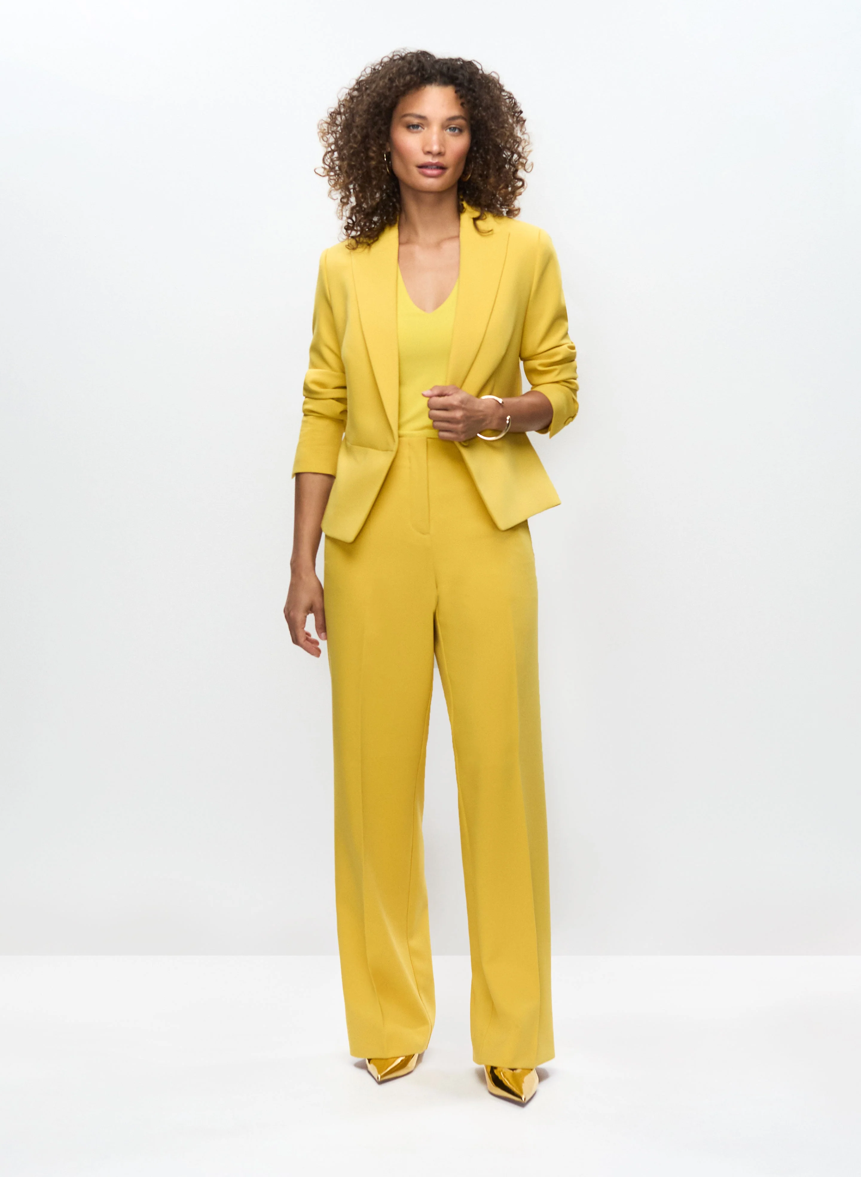 Cropped Blazer & Wide Leg Pants