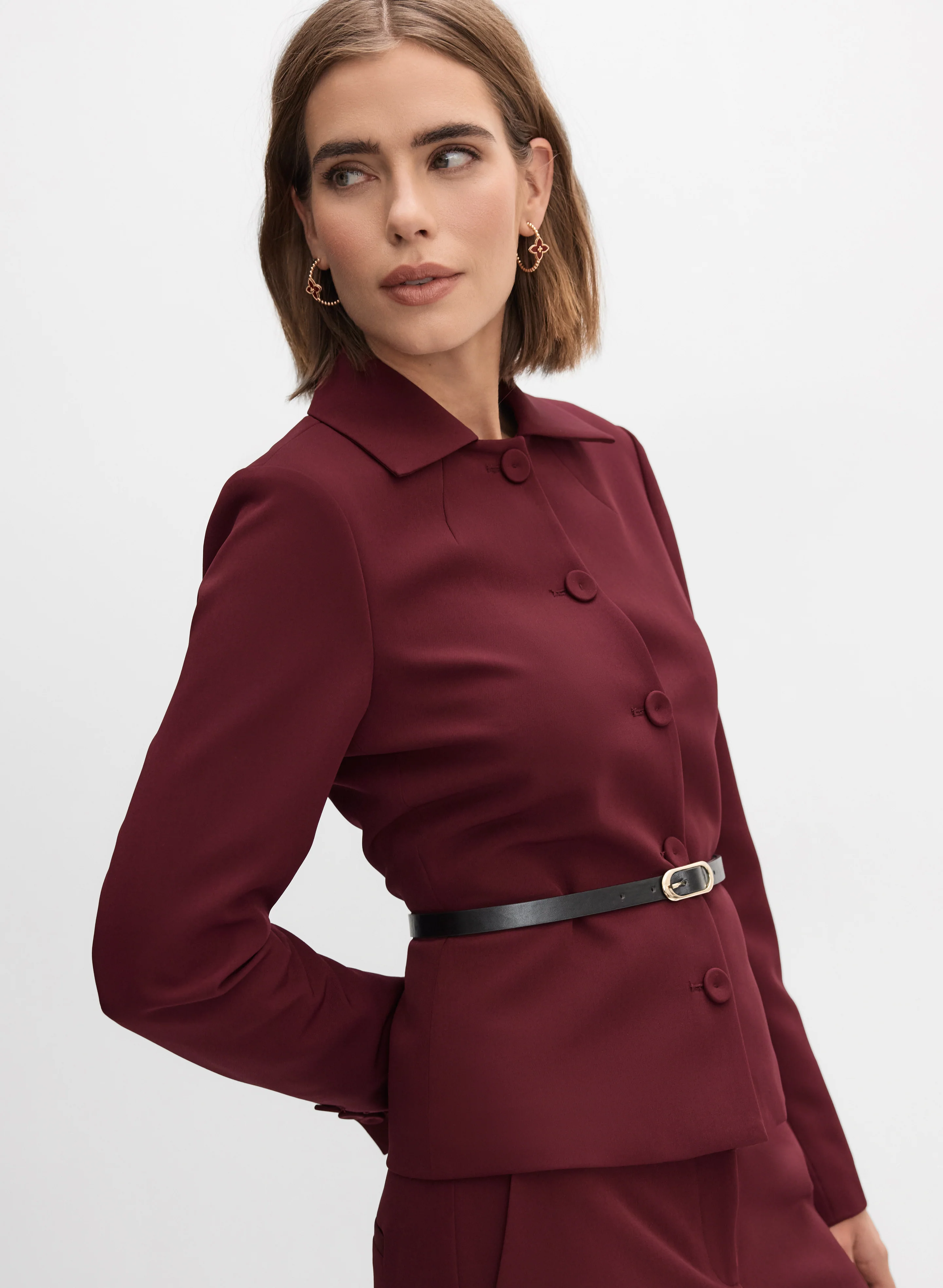 Cropped Button-Down Blazer - Image 7