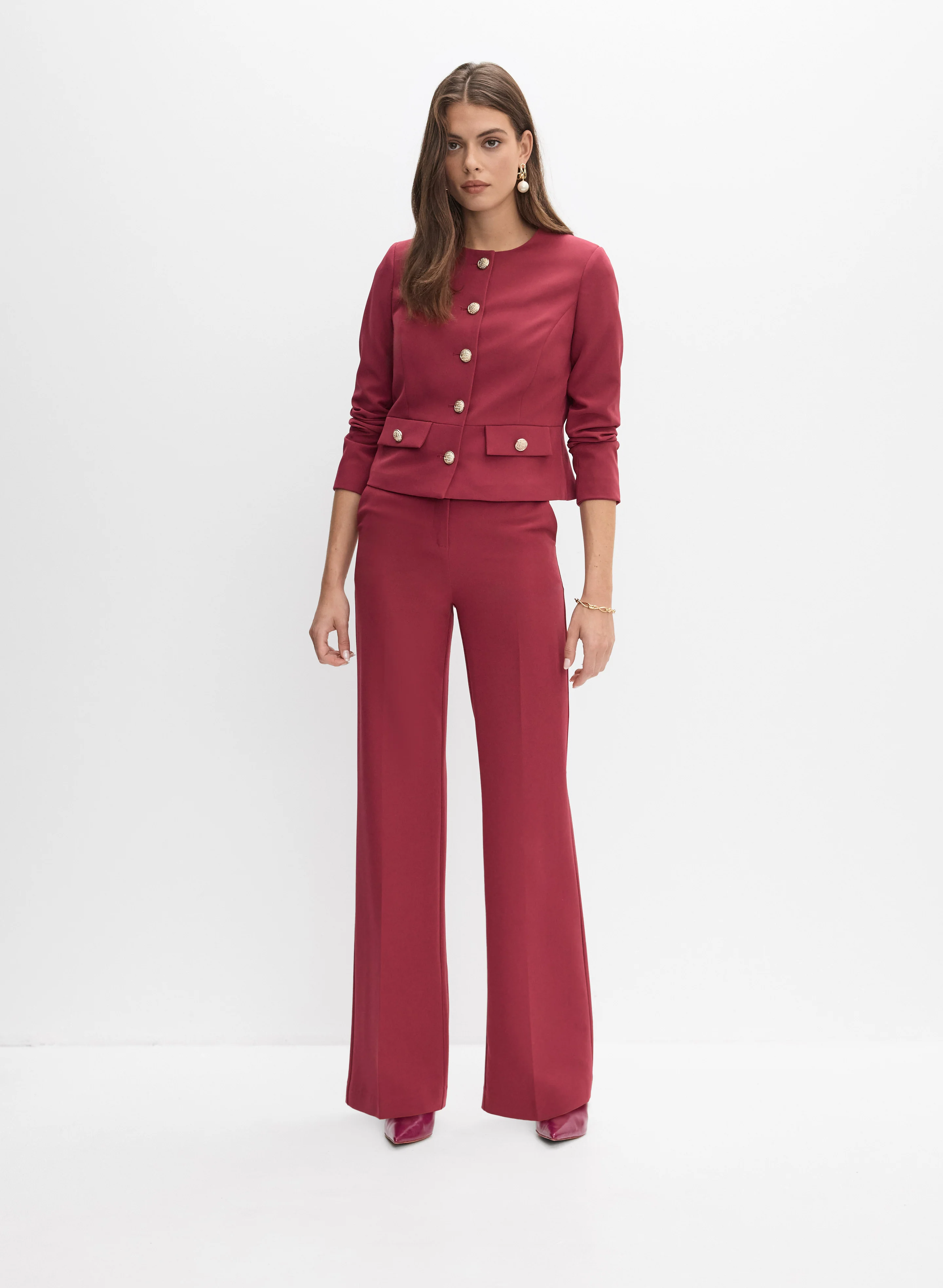 Cropped Button-Down Blazer - Image 3