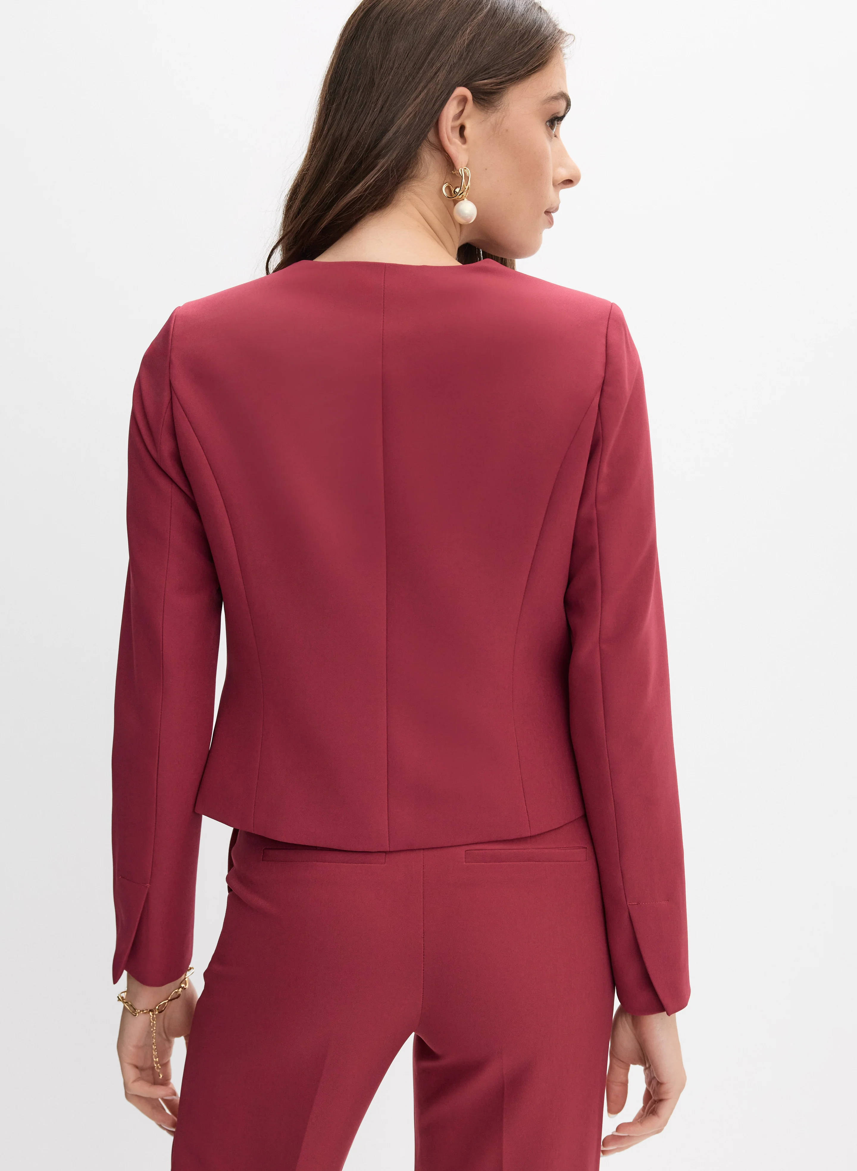 Cropped Button-Down Blazer - Image 4