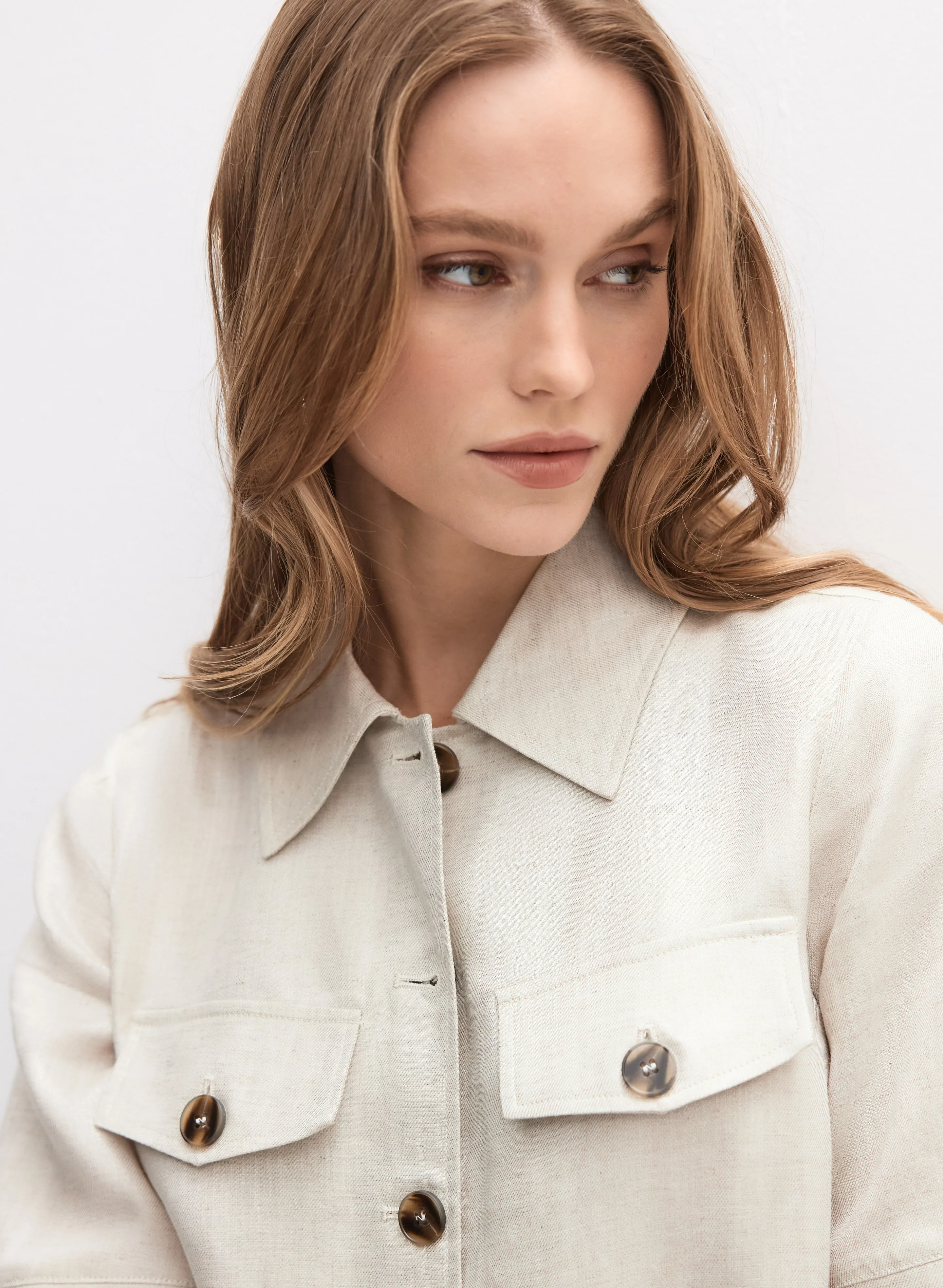 Cropped Button-Down Jacket - Image 2