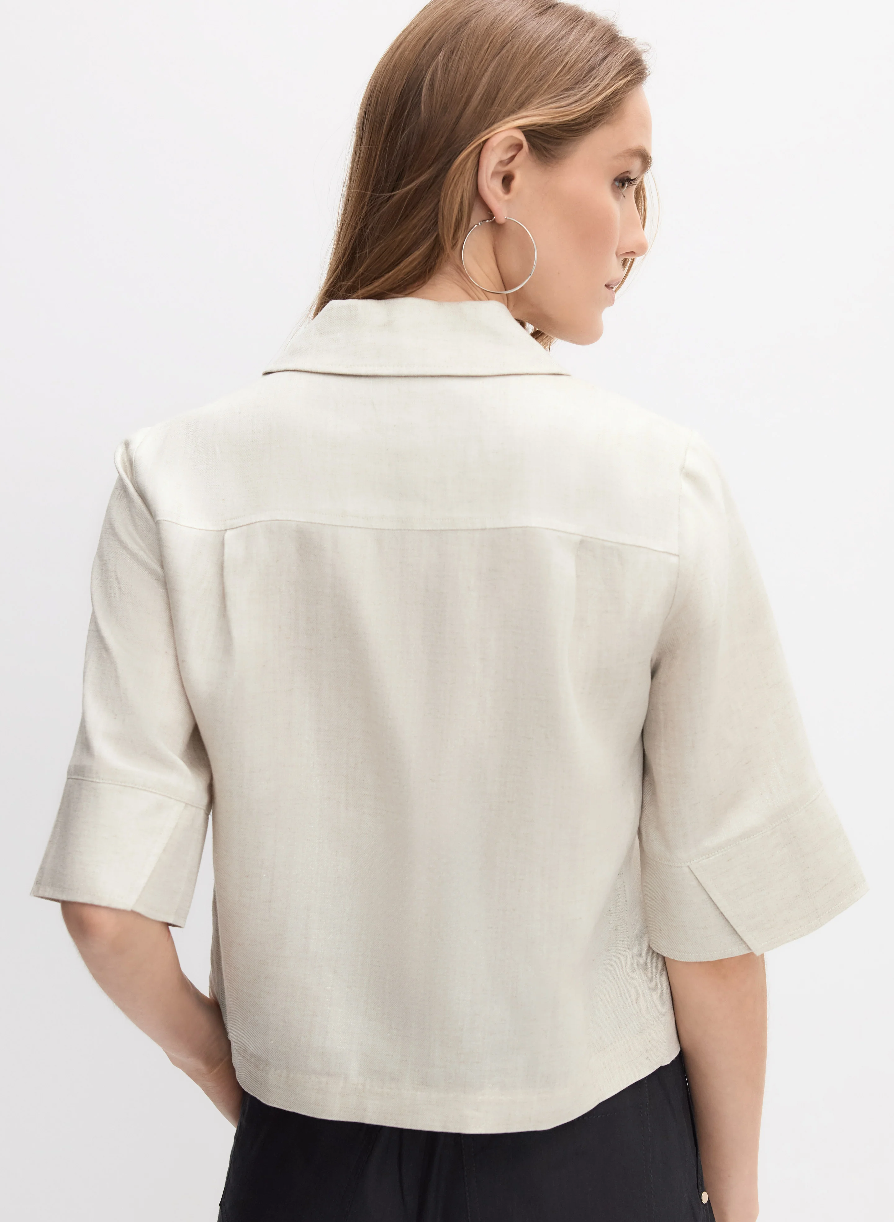 Cropped Button-Down Jacket - Image 4