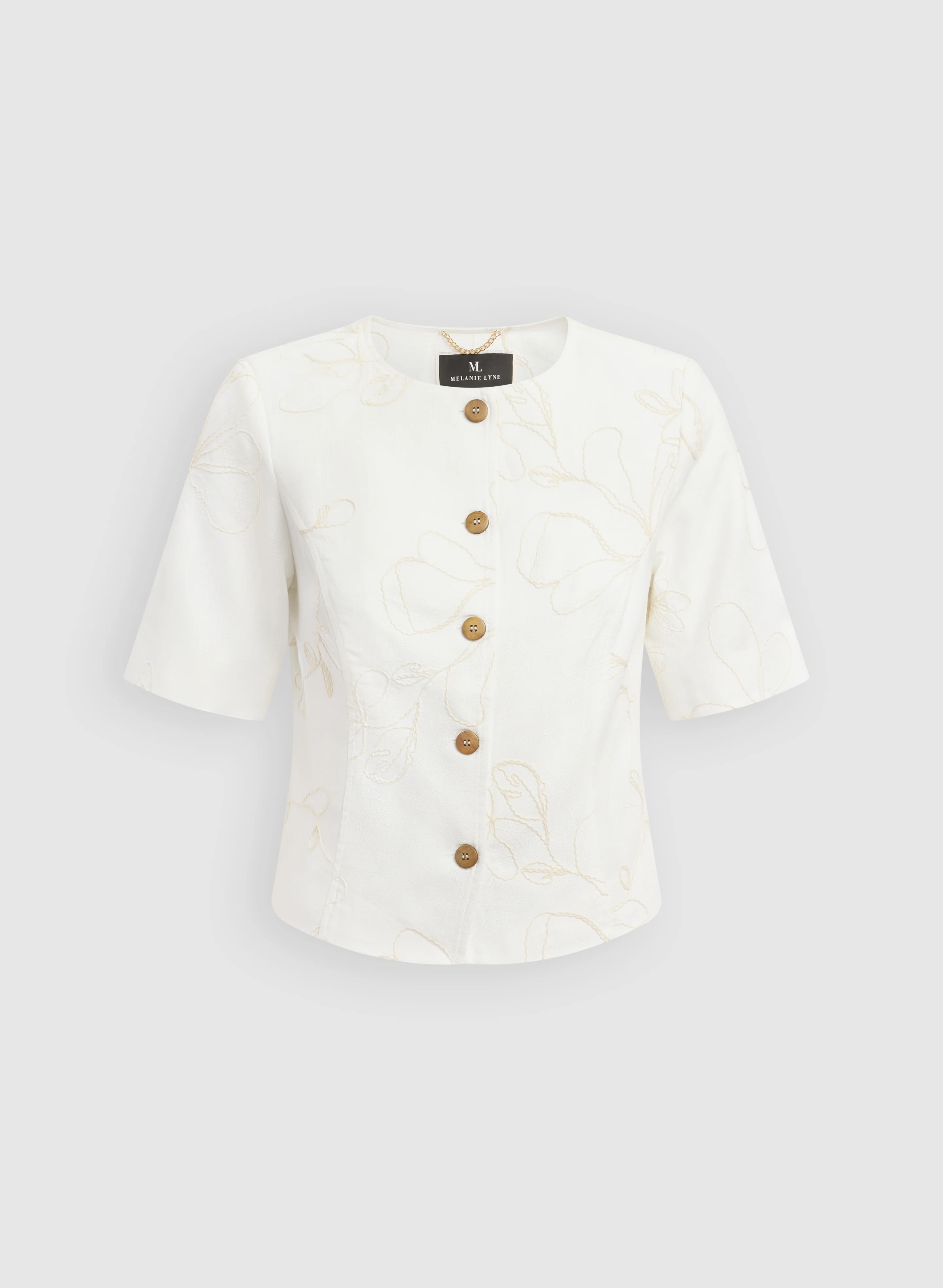 Cropped Floral Embroidered Jacket - Image 6