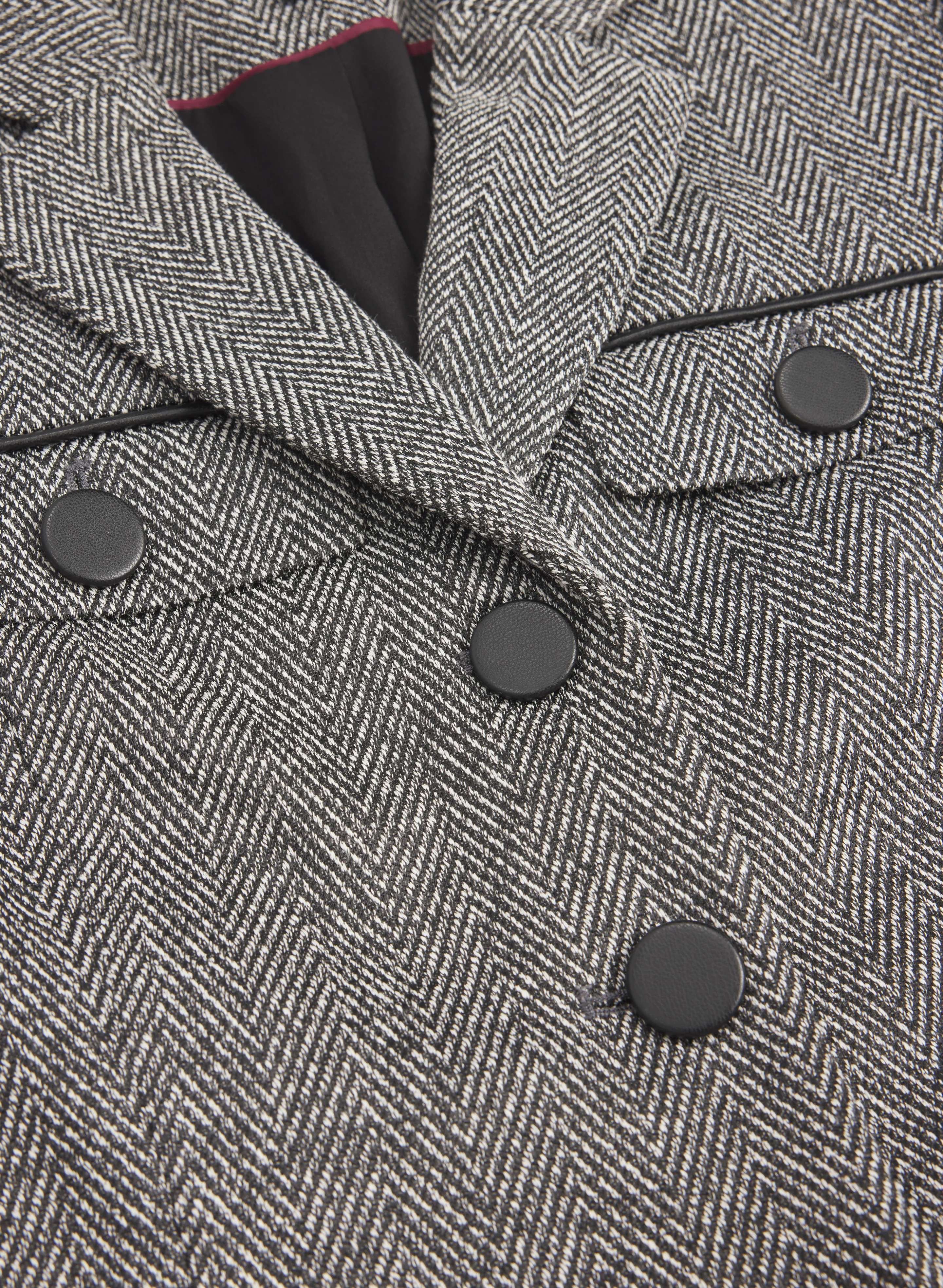 Cropped Herringbone Jacket - Image 7