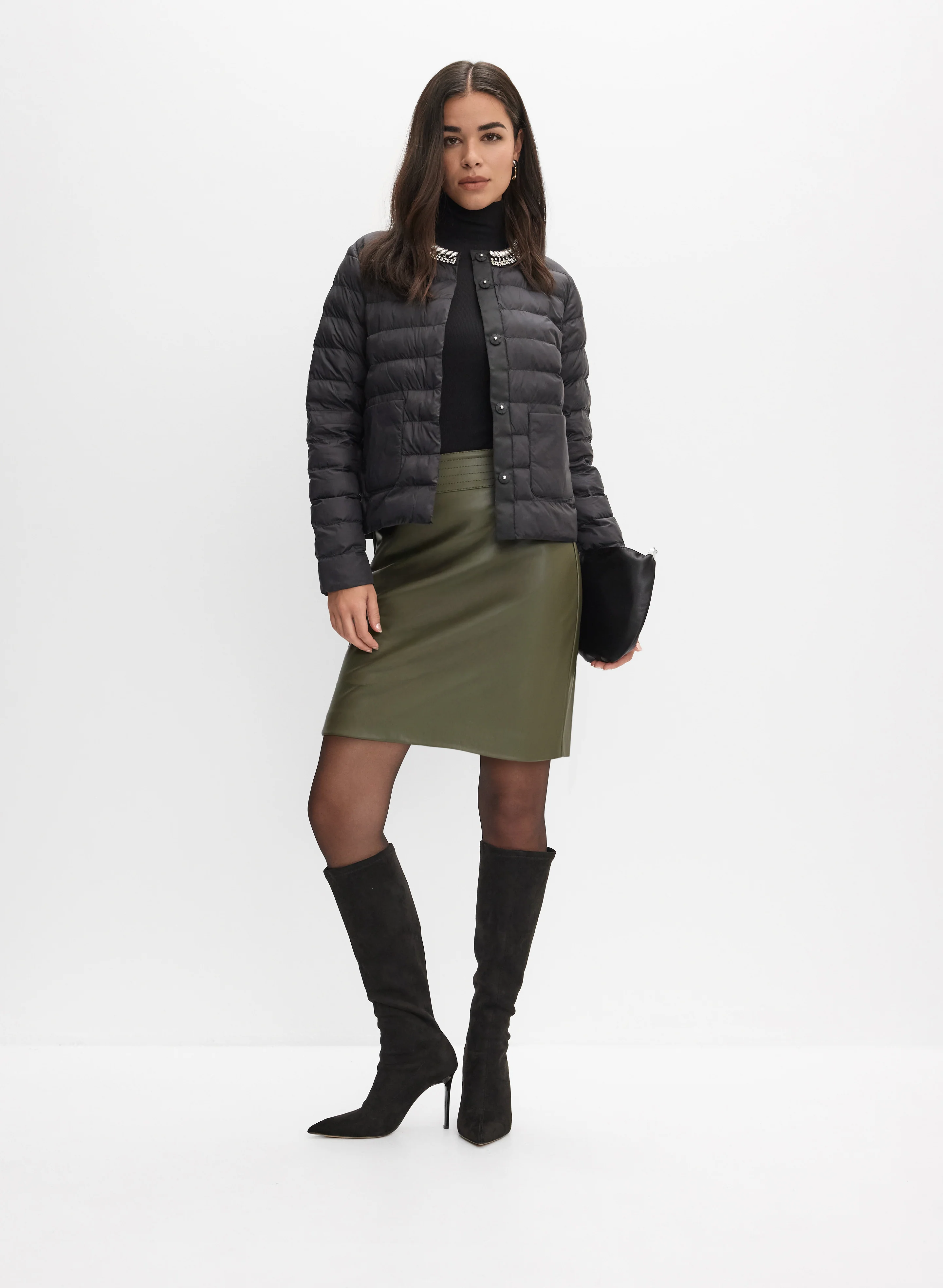 Cropped Quilted Jacket - Image 2