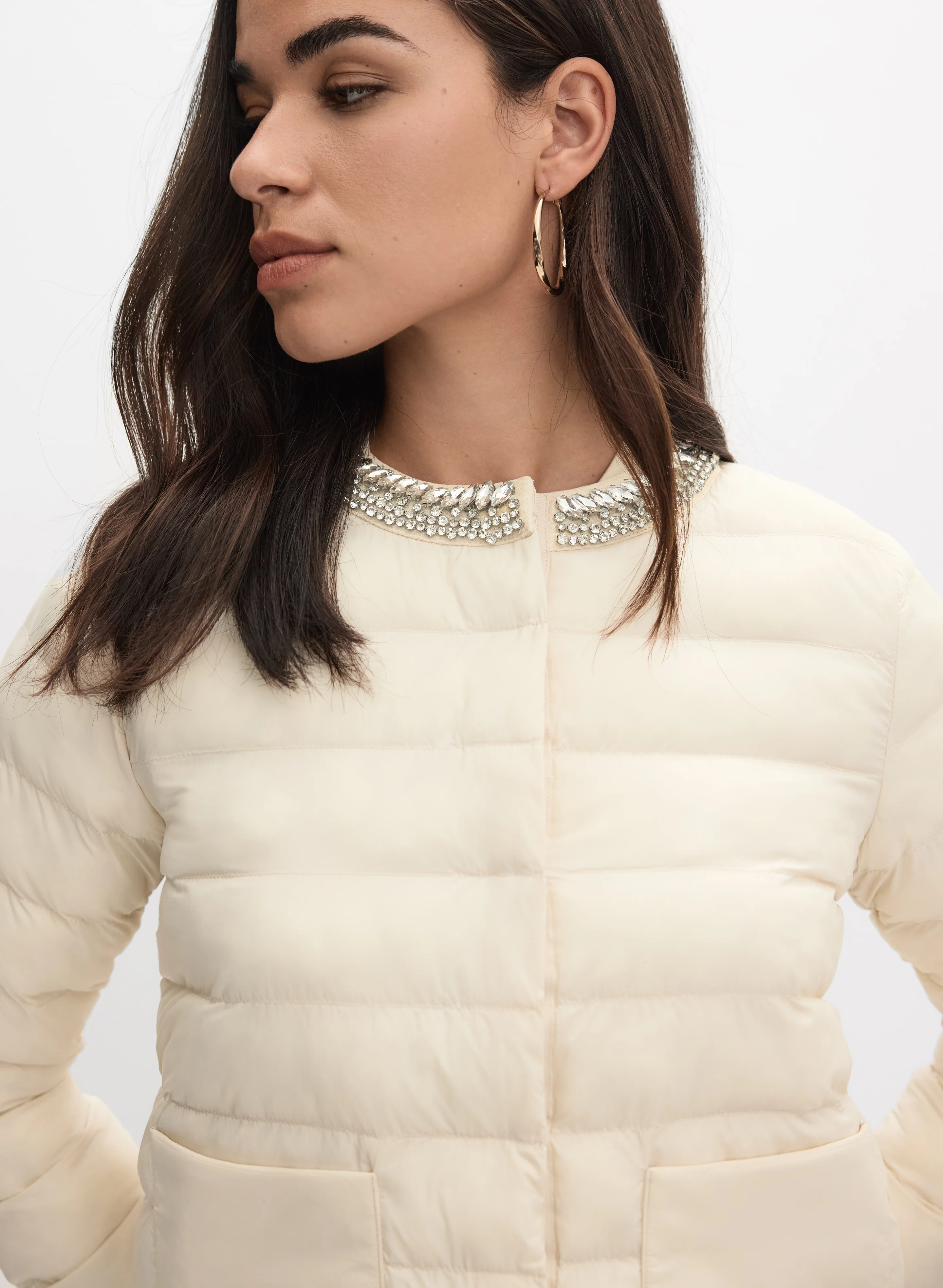Cropped Quilted Jacket - Image 3