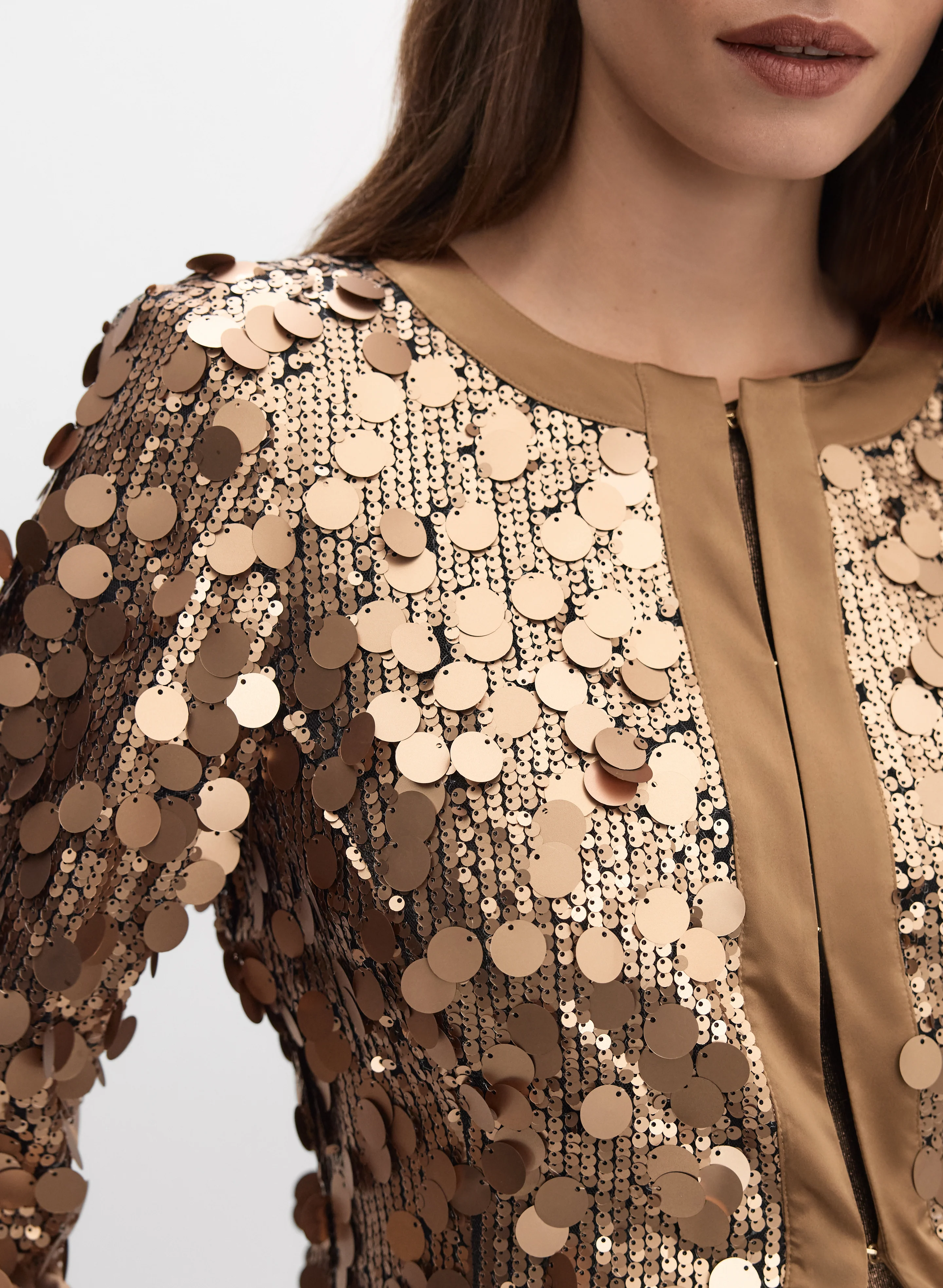 Cropped Sequined Jacket - Image 2